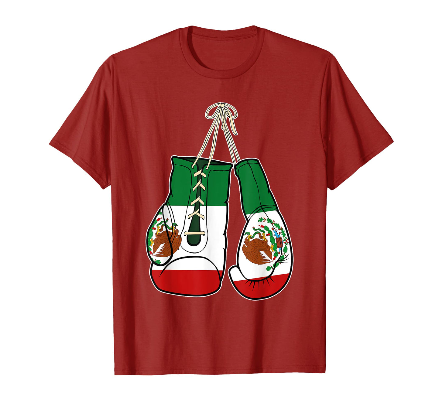 Boxing Gloves Mexico Flag Kickboxer Combat Fighter T-Shirt