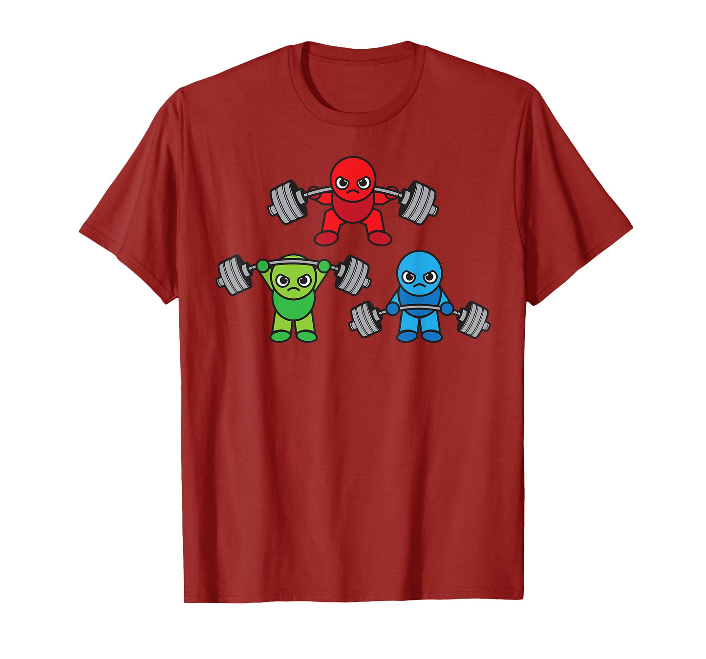 Weightlifting Cartoon Characters Gym T-Shirt T-Shirt