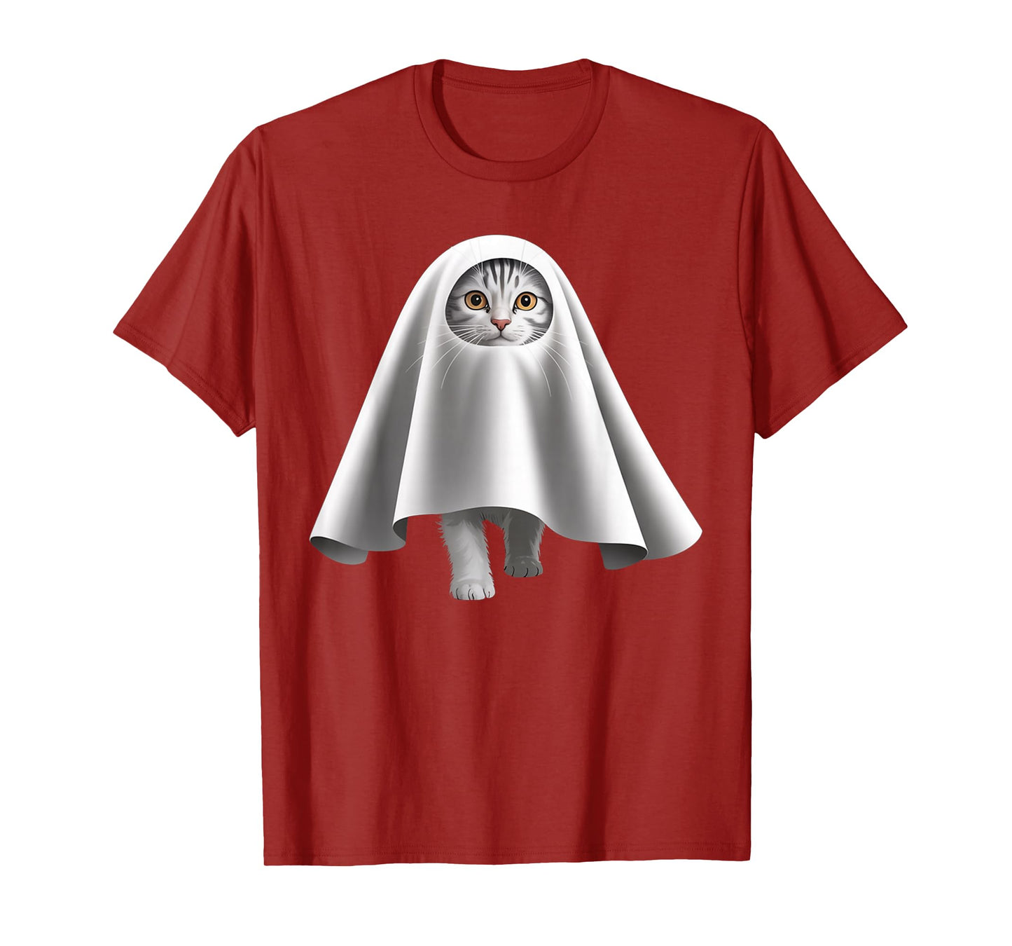 Ghost Cat Meme Funny Halloween Men Women Kids T-Shirt