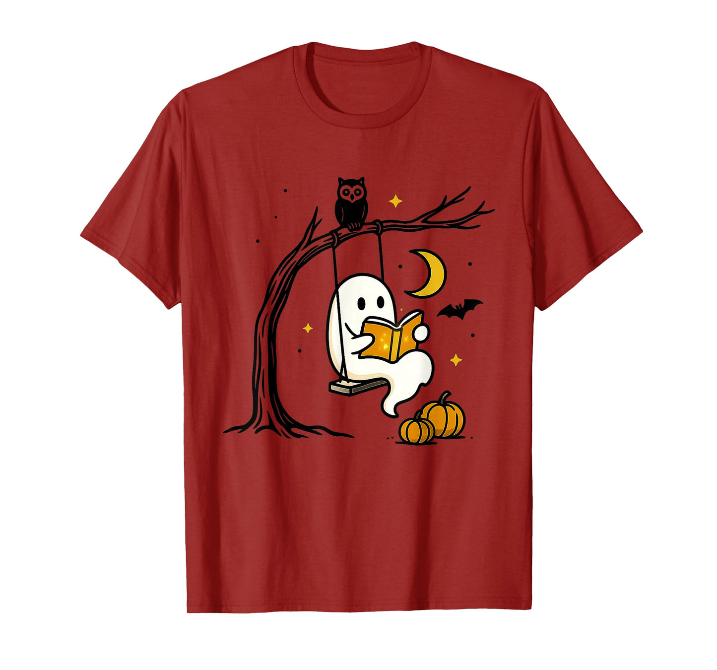 Halloween Ghost Swing Reading Vintage Costume Women Kids Men T-Shirt