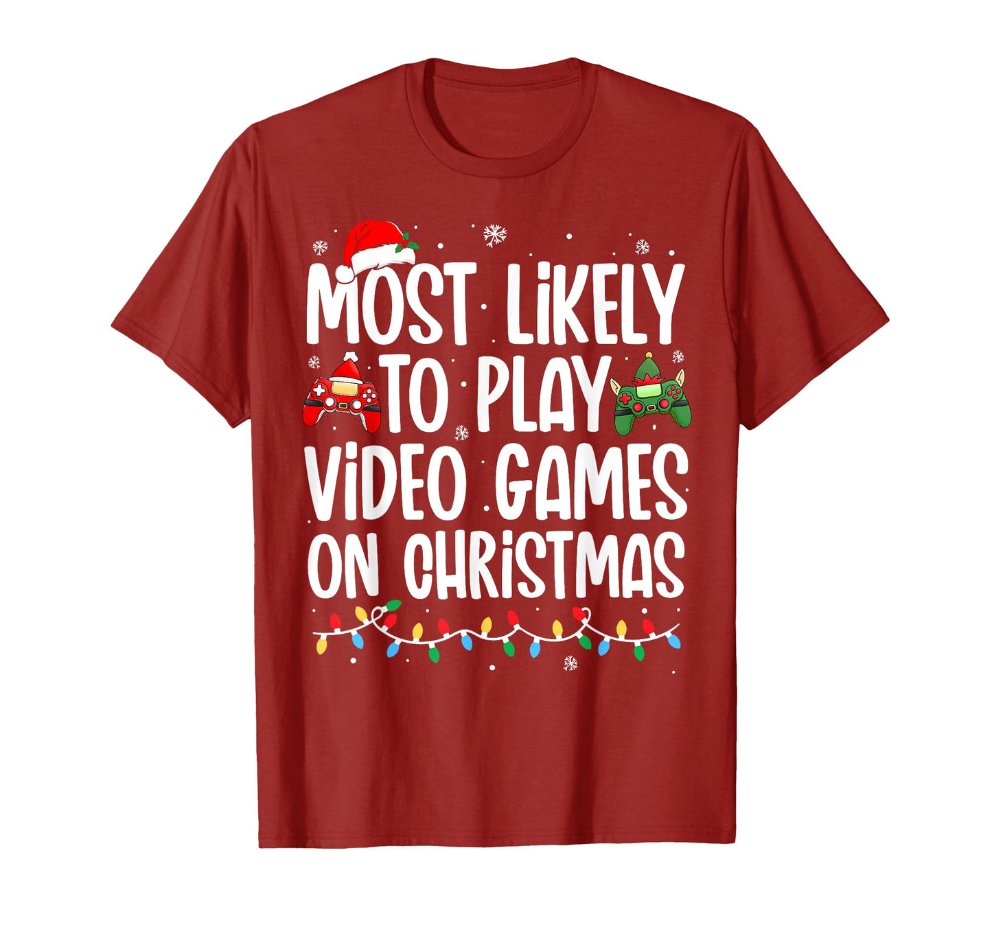 Most Likely To Play Video Games on Christmas Family Matching T-Shirt