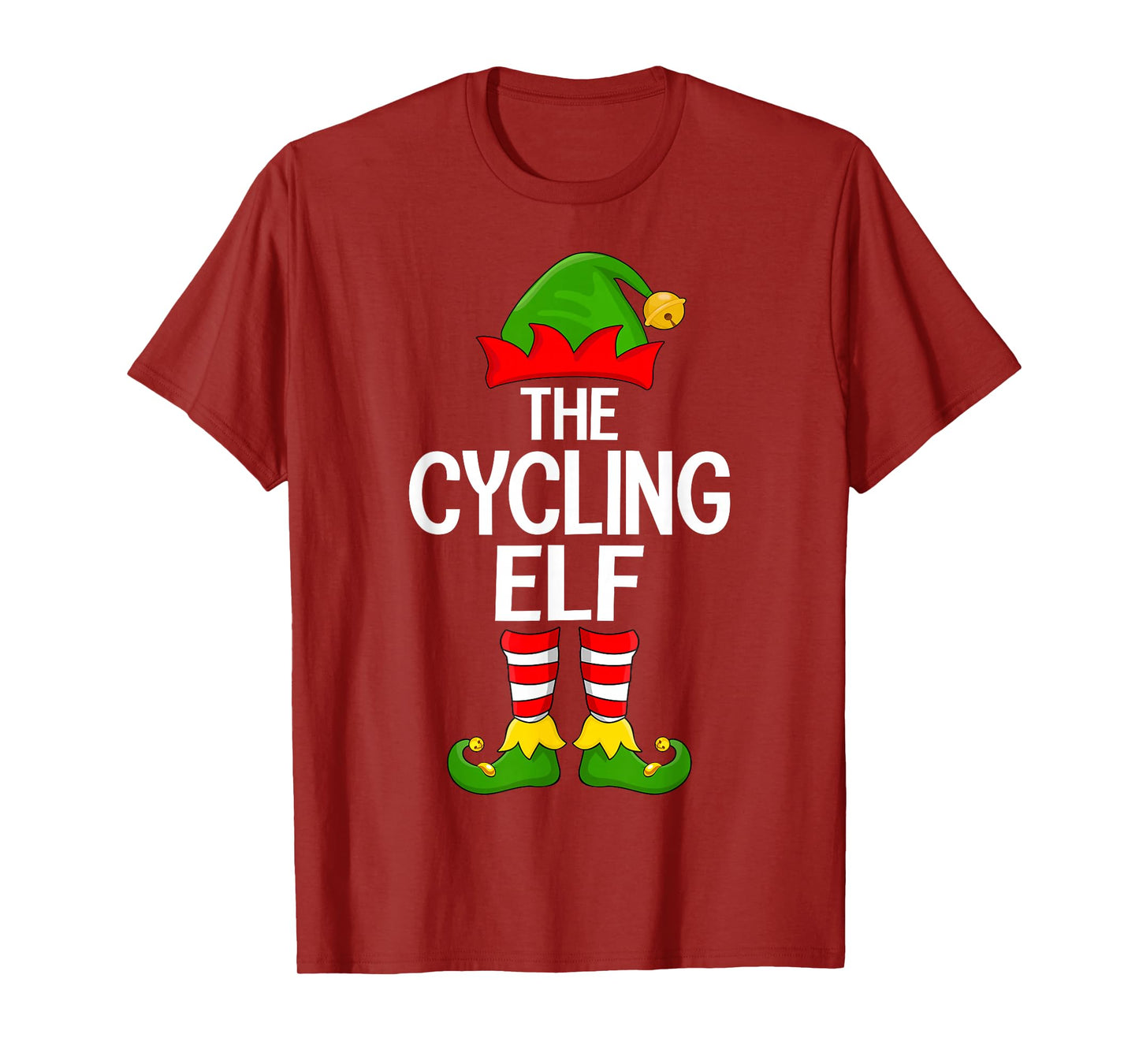 Cycling Elf Xmas Matching Family Elf Squad Christmas T-Shirt