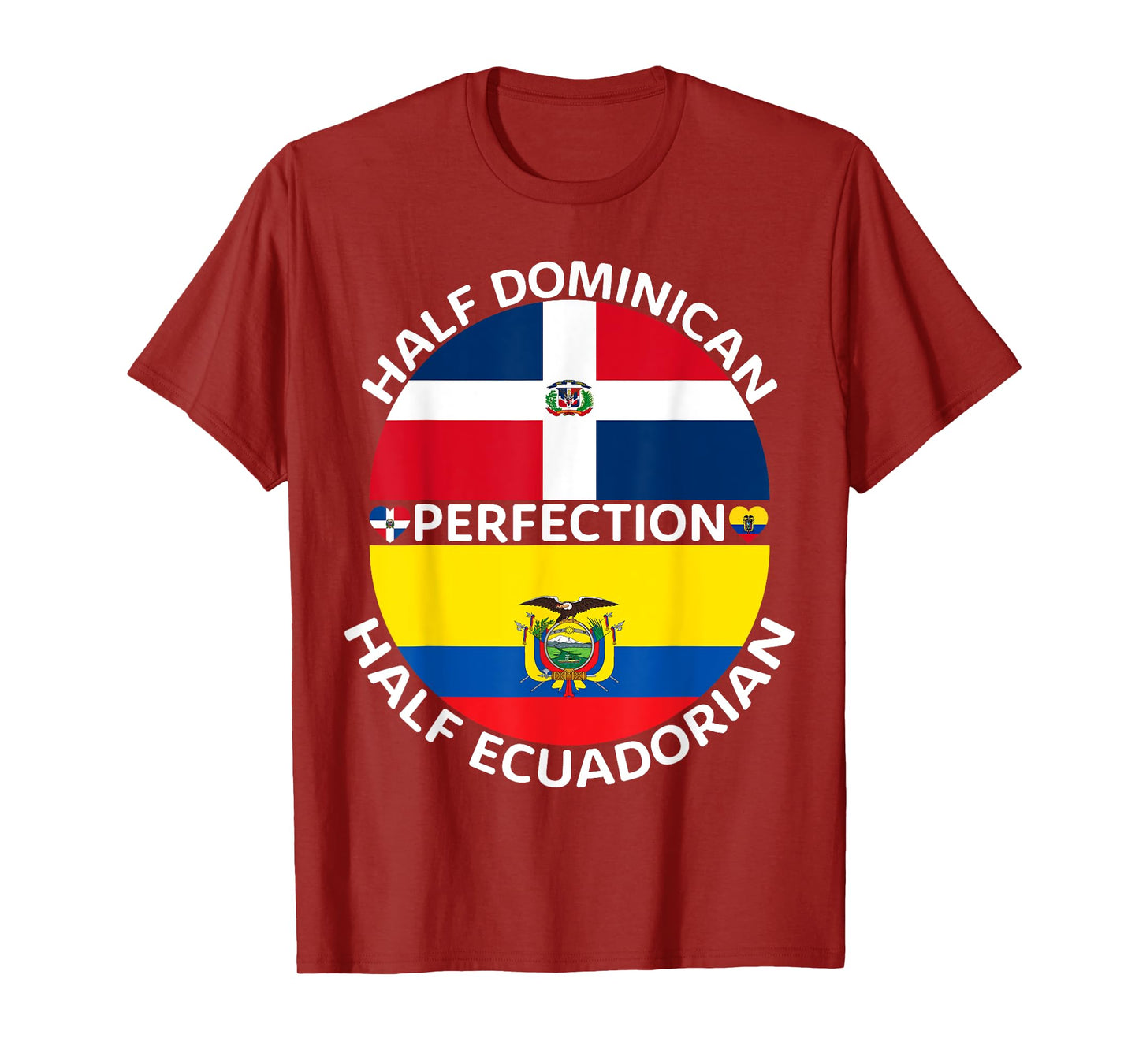 Half Ecuadorian Half Dominican Republic Ecuador Flag Men T-Shirt