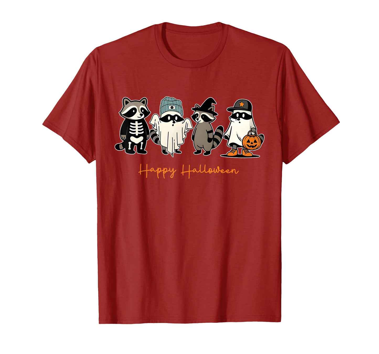 Funny Spooky Season Halloween Raccoon Meme Street Cats T-Shirt