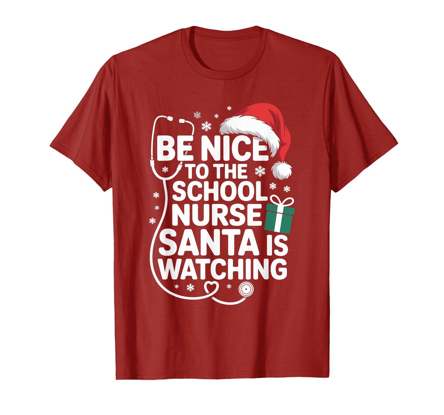 School Nurse Christmas Nursing Humor Xmas for Women T-Shirt