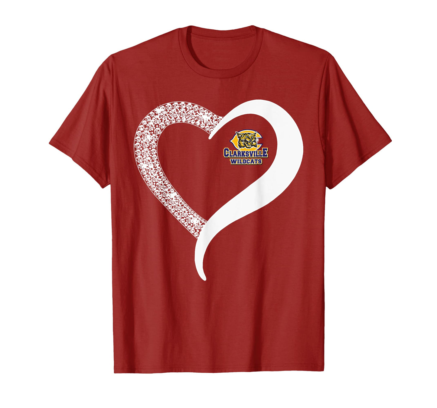 Clarksville Wildcats Logo Diamond Heart HS T-Shirt