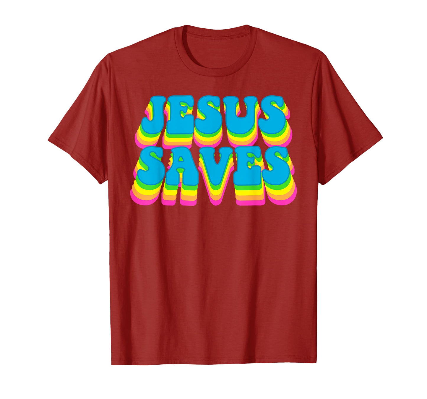 Groovy Jesus Saves Christian 70's Hippie T-Shirt