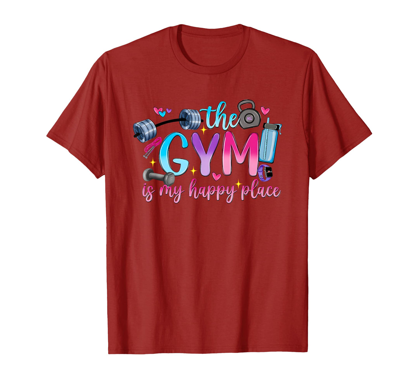 The Gym Is My Happy Place Fitness Gym Love T-Shirt