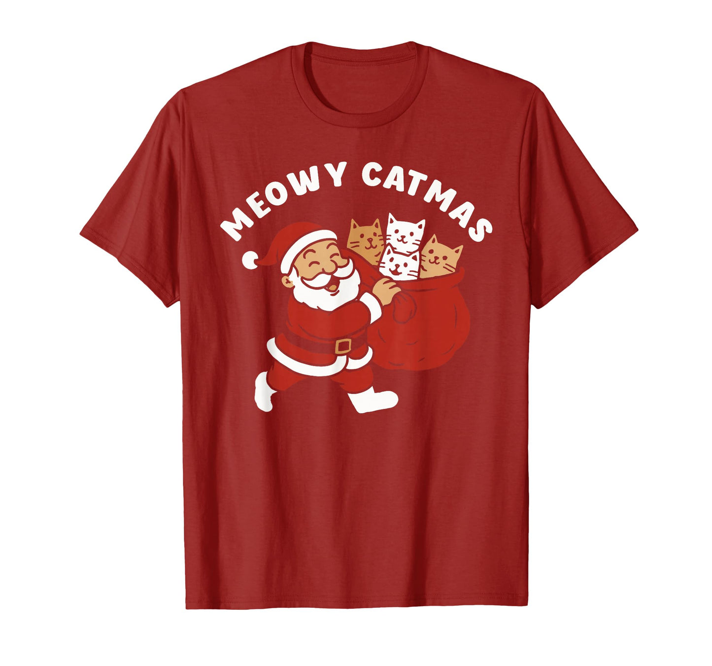 Meowy Catmas, Christmas cat Santa Claus T-Shirt