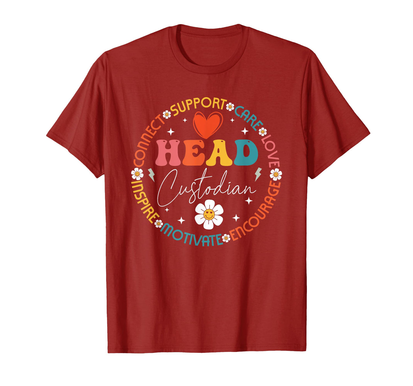 Head Custodian Appreciation Week Back to School Retro Groovy T-Shirt