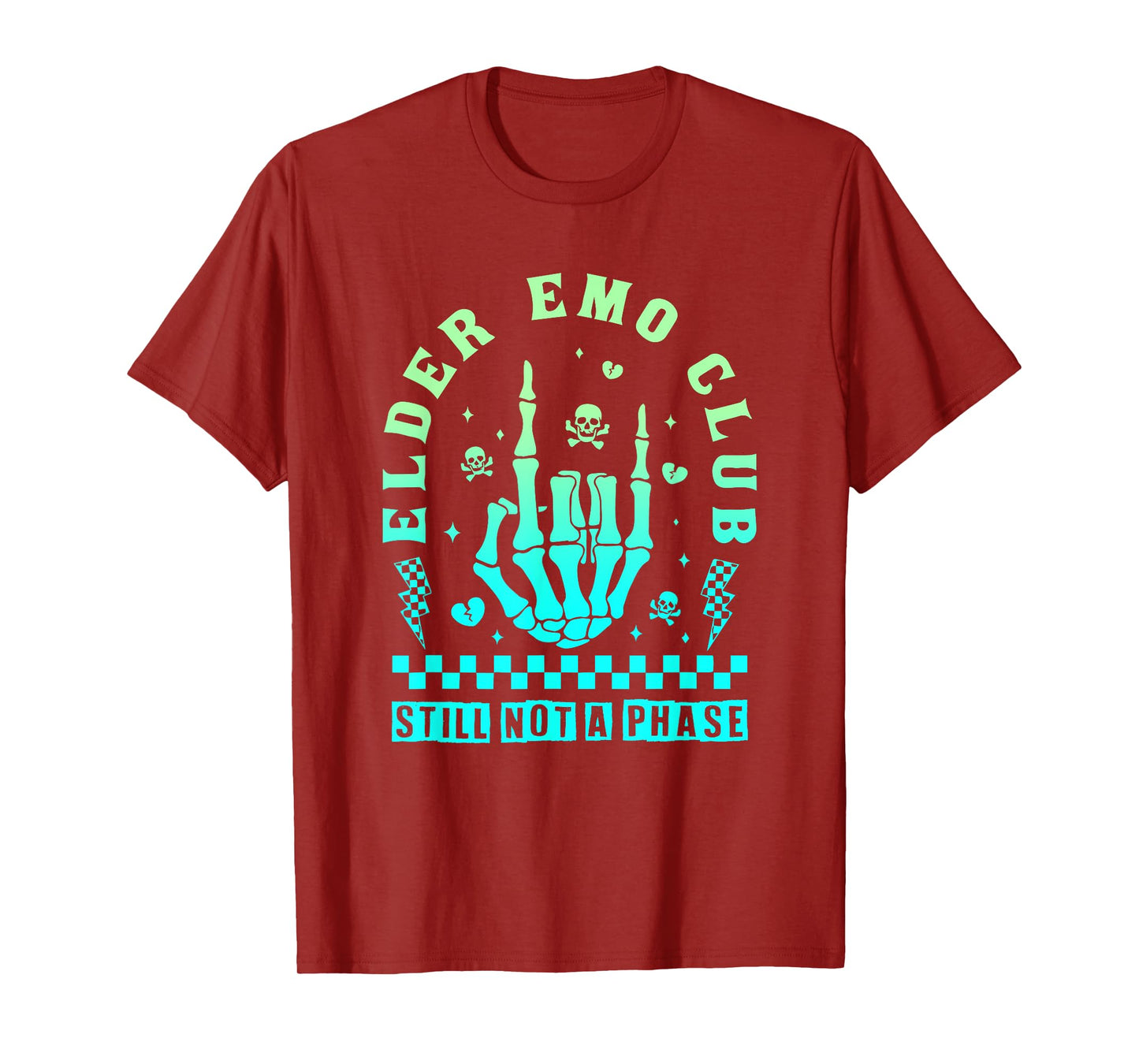 Elder Emo Club Still Not A Phase Skeleton Hand Rock Gradient T-Shirt