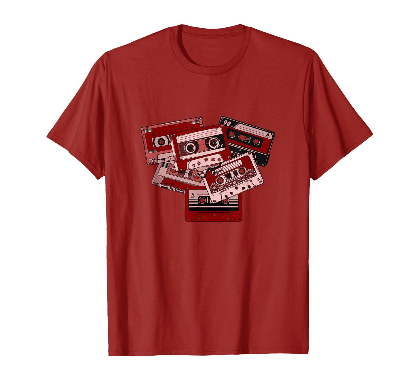 Maroon Red Burgundy Tape Cassettes Classic Old School Maroon T-Shirt