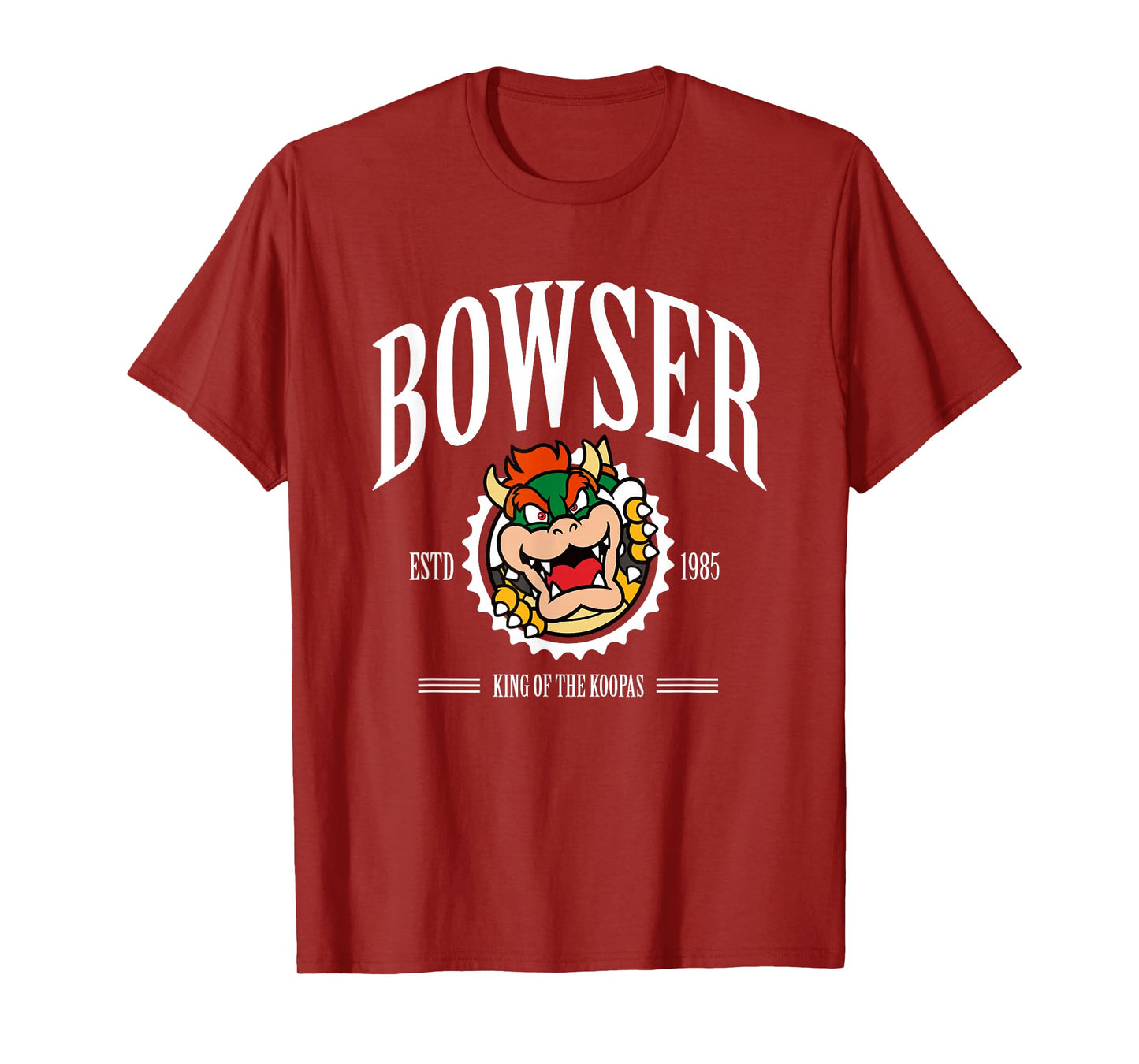 Super Mario Bros Bowser Est 1985 King Koopa Collegiate T-Shirt