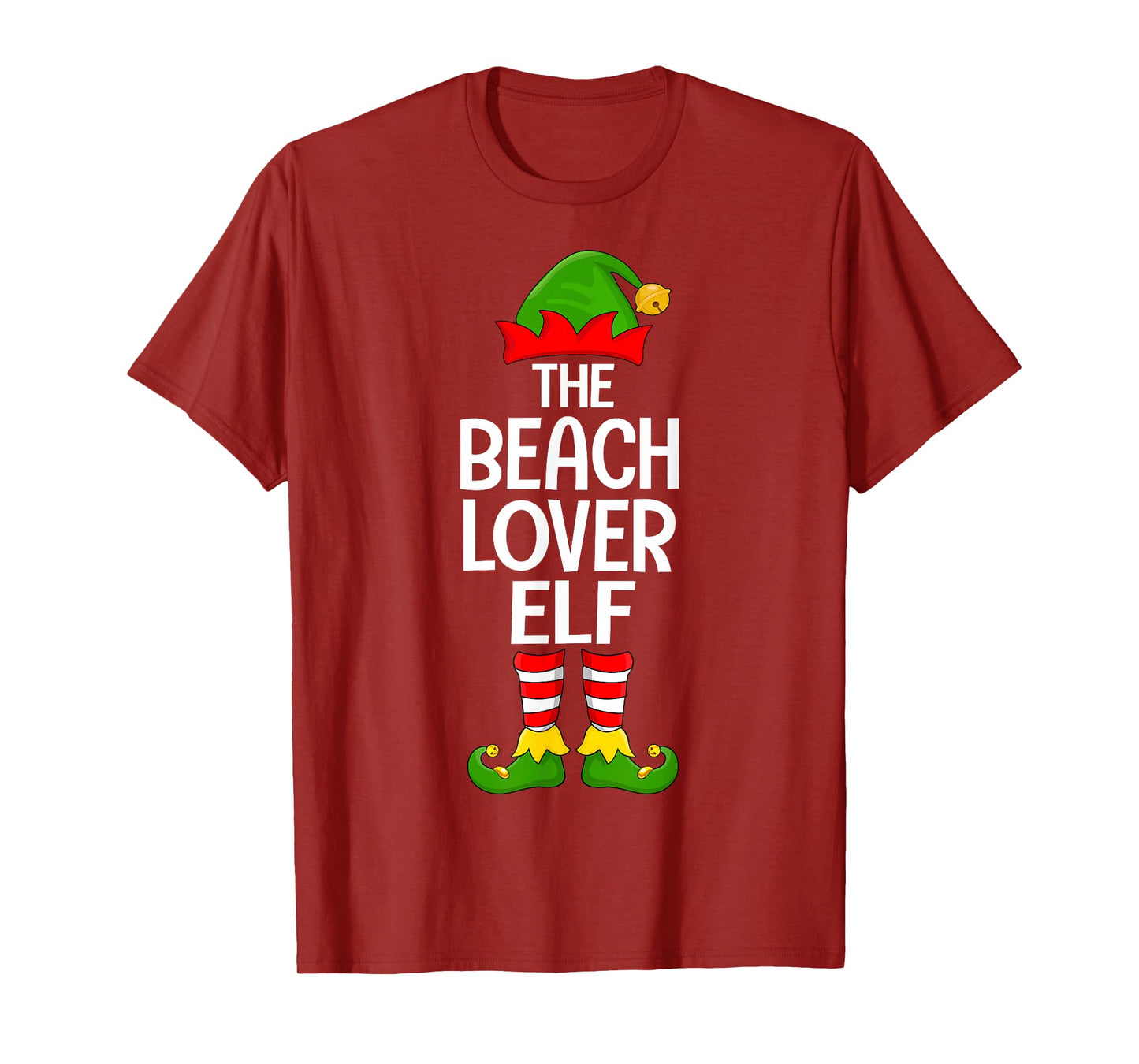 Beach Lover Elf Xmas Matching Family Elf Squad Christmas T-Shirt