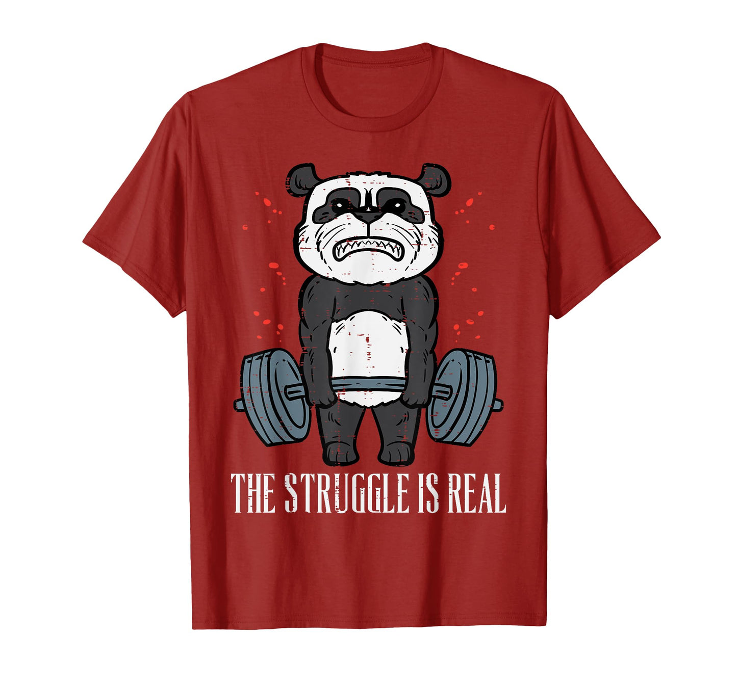 Gym Panda Deadlift Struggle Real Workout Exercise Women Men T-Shirt