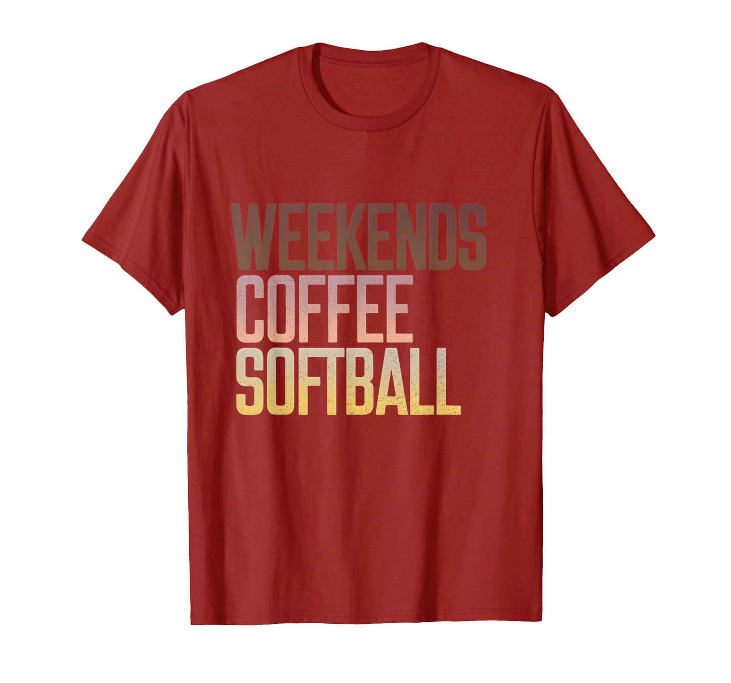 Retro Weekends Coffee And Softball Funny Softball Mama T-Shirt