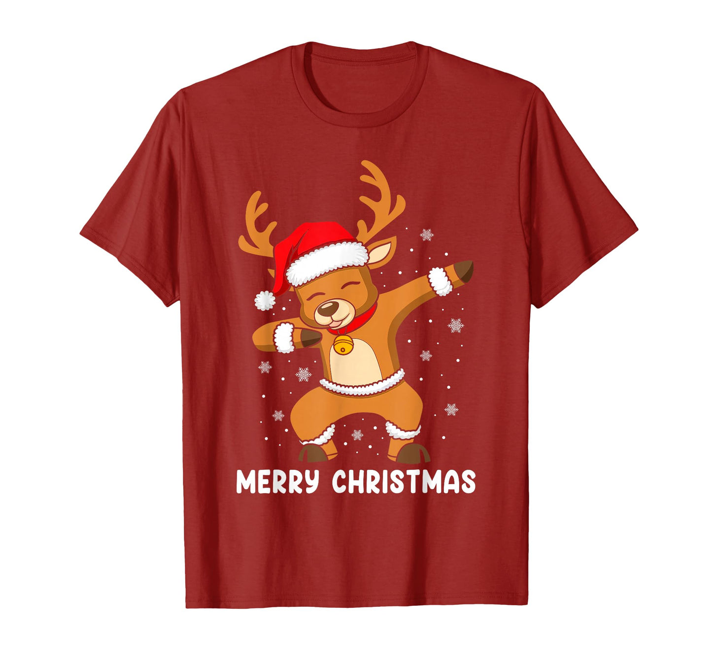Merry Christmas Dabbing Reindeer Men Kids Boys Xmas Pajamas T-Shirt