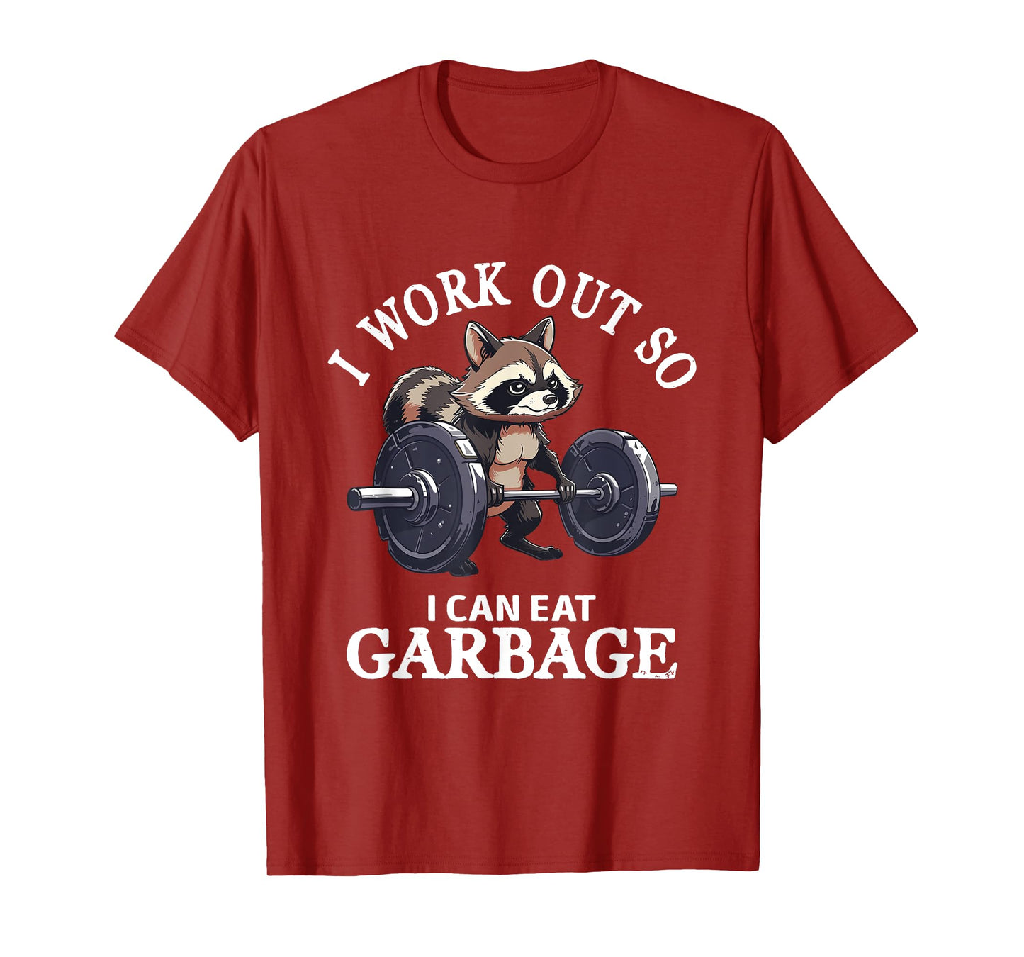 I Work Out Retro Cute Raccoon Gym Animal Lovers So I Can Eat T-Shirt