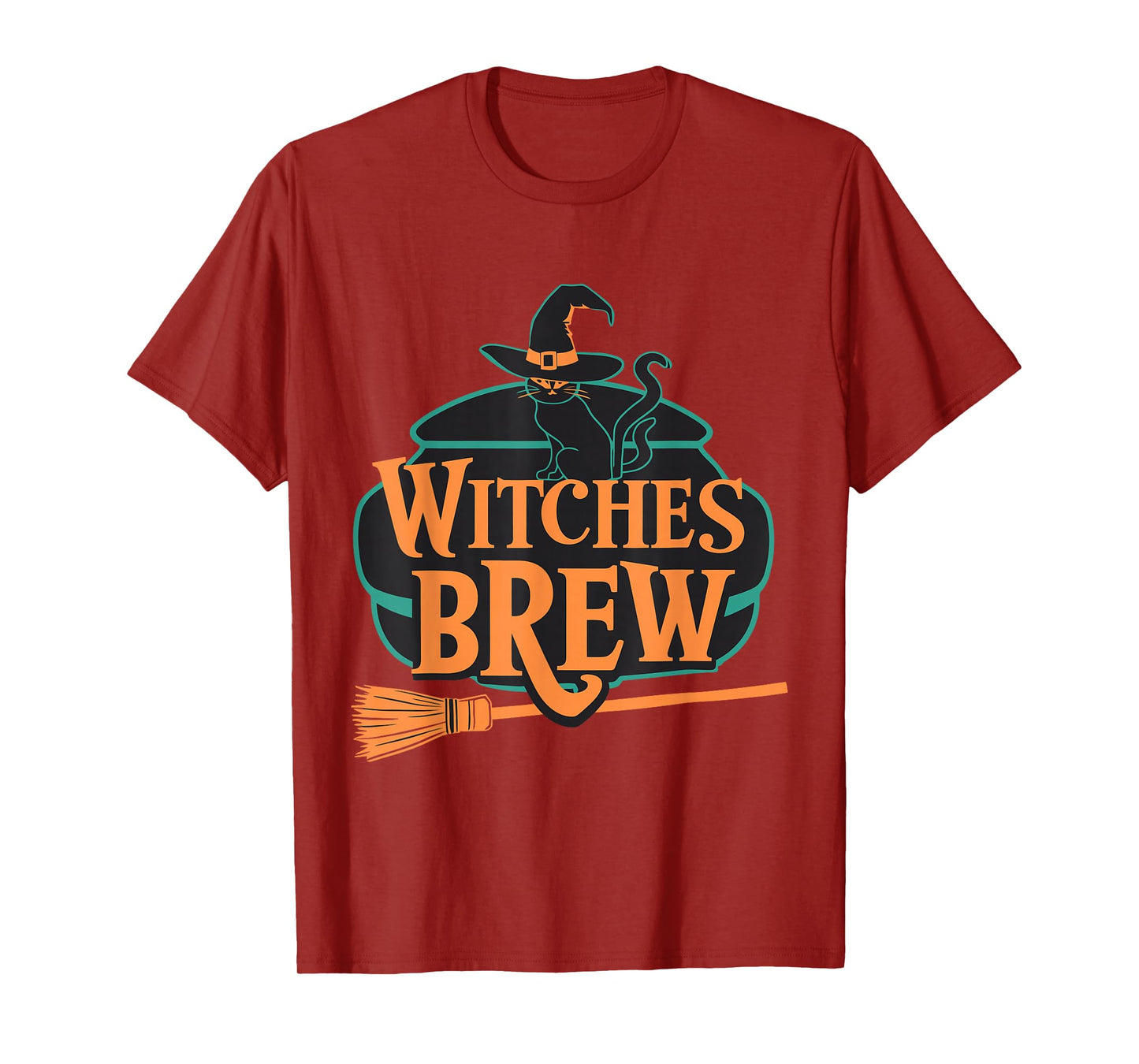 Witches Brew Cat Cauldron Halloween T-Shirt