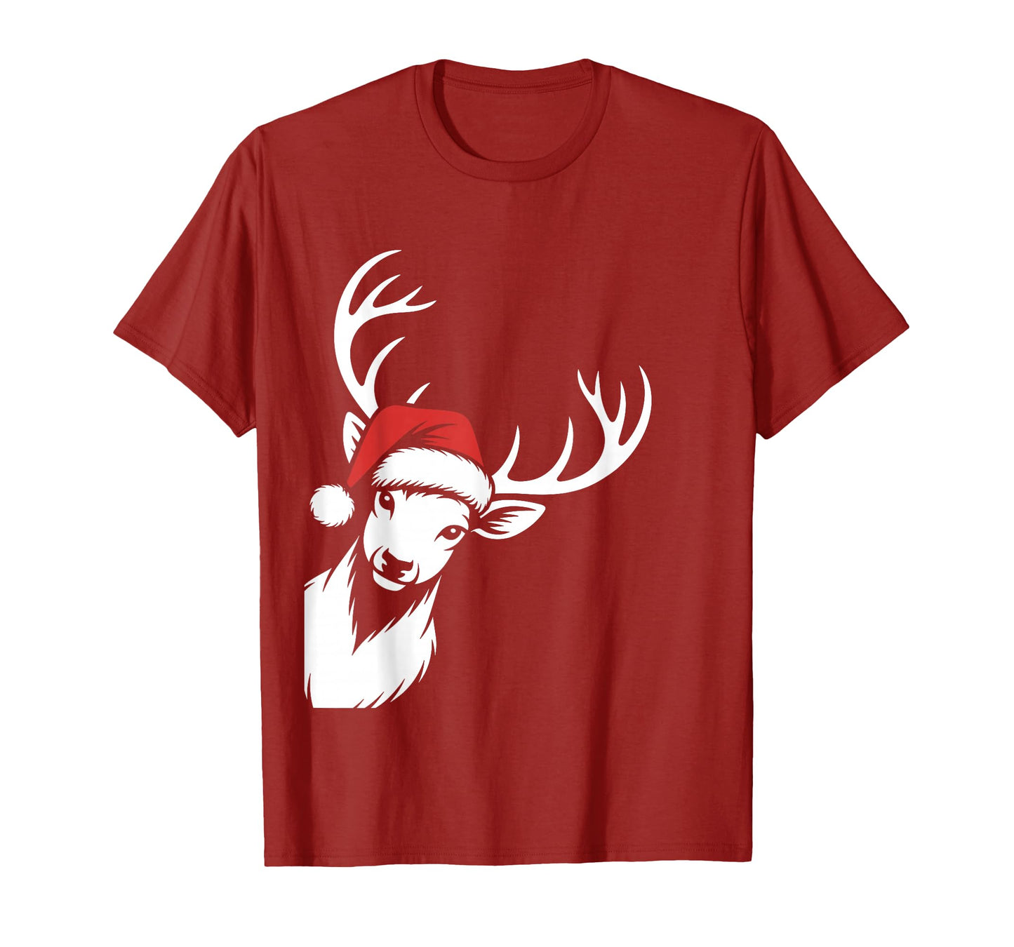 Deer Christmas Santa Hat Pajama Whitetail Buck Deer Xmas T-Shirt