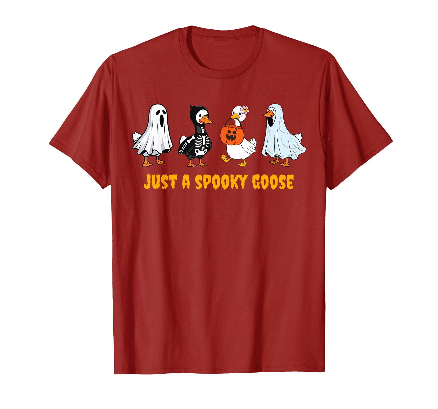 Just A Spooky Goose Halloween Goose Funny Halloween Ghoste T-Shirt