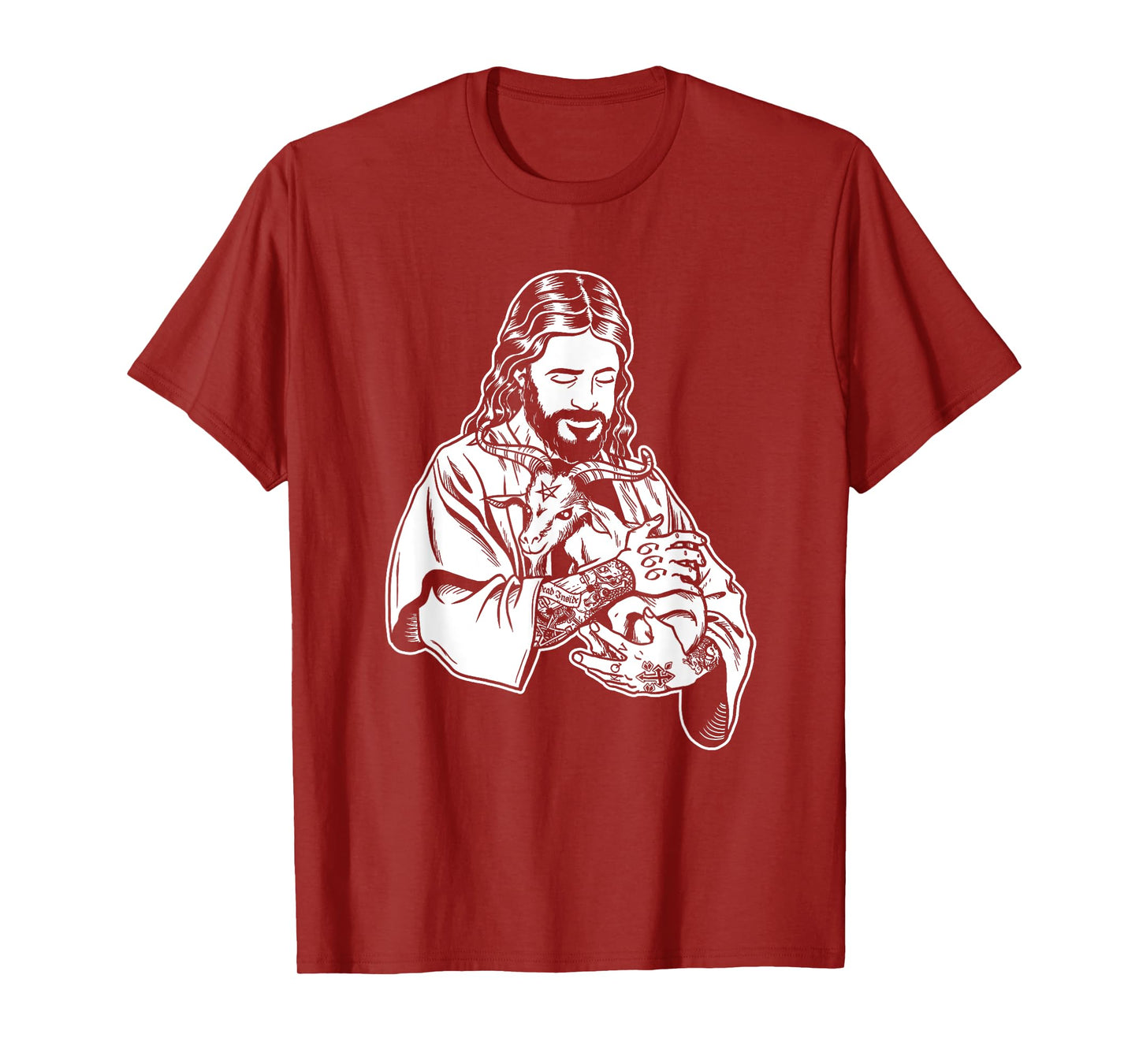Blackcraft Jesus Loves Satan Baphomet goat T-Shirt Atheist T-Shirt