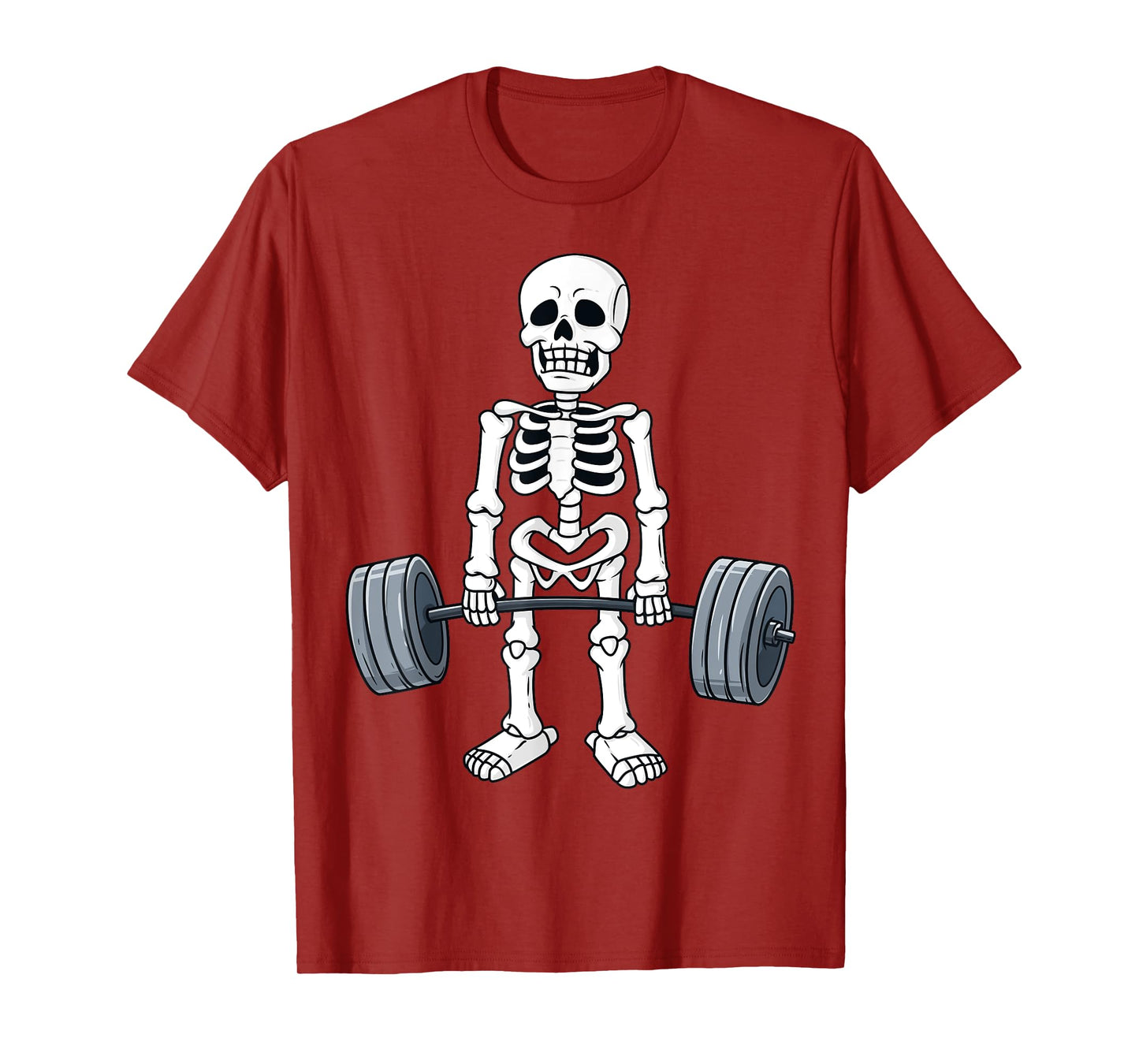 Halloween Skeleton Deadlift Funny Fitness Weightlifting T-Shirt