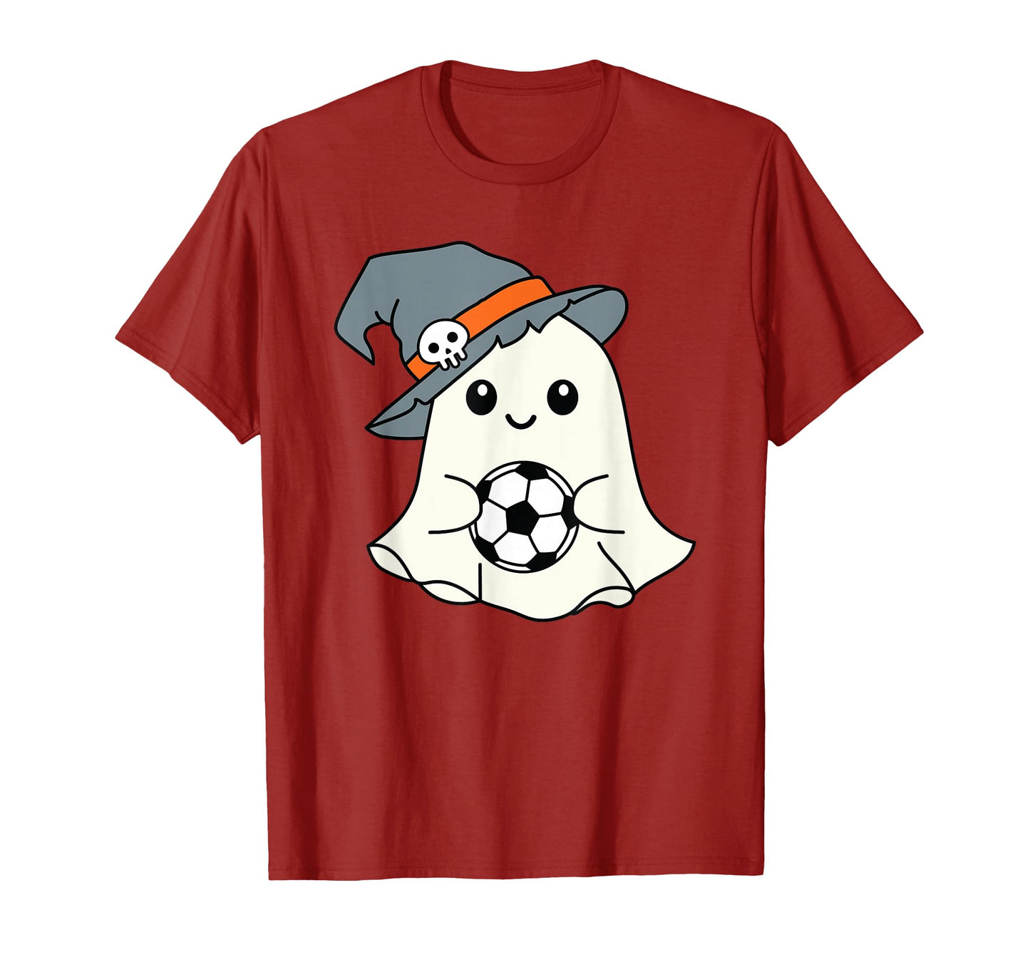 Cute Ghost Soccer Bro Witch Hat Funny Football Halloween T-Shirt