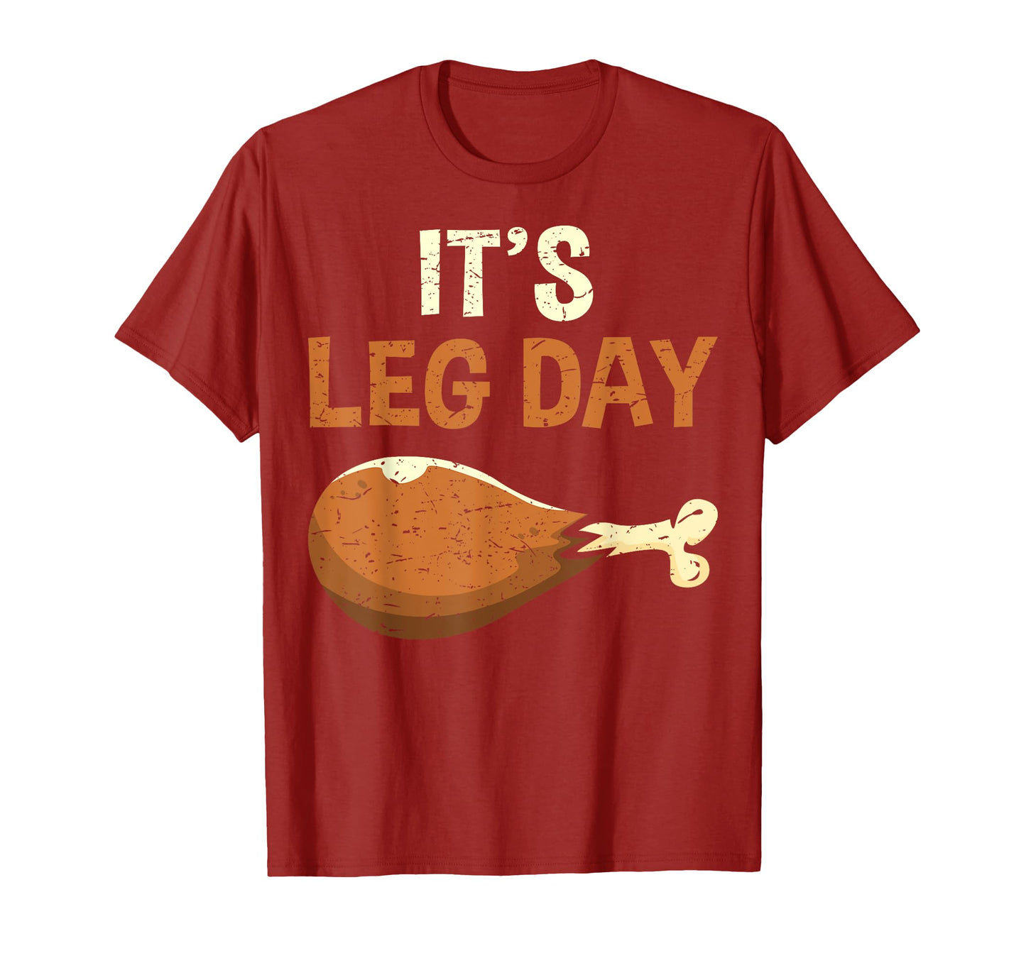 It's Leg Day Funny Workout Thanksgiving Gym T-Shirt - Unisex Adult, Black, Small, Short Sleeve, U-Neck, Polyester 100%, Humorous Workout T-Shirts