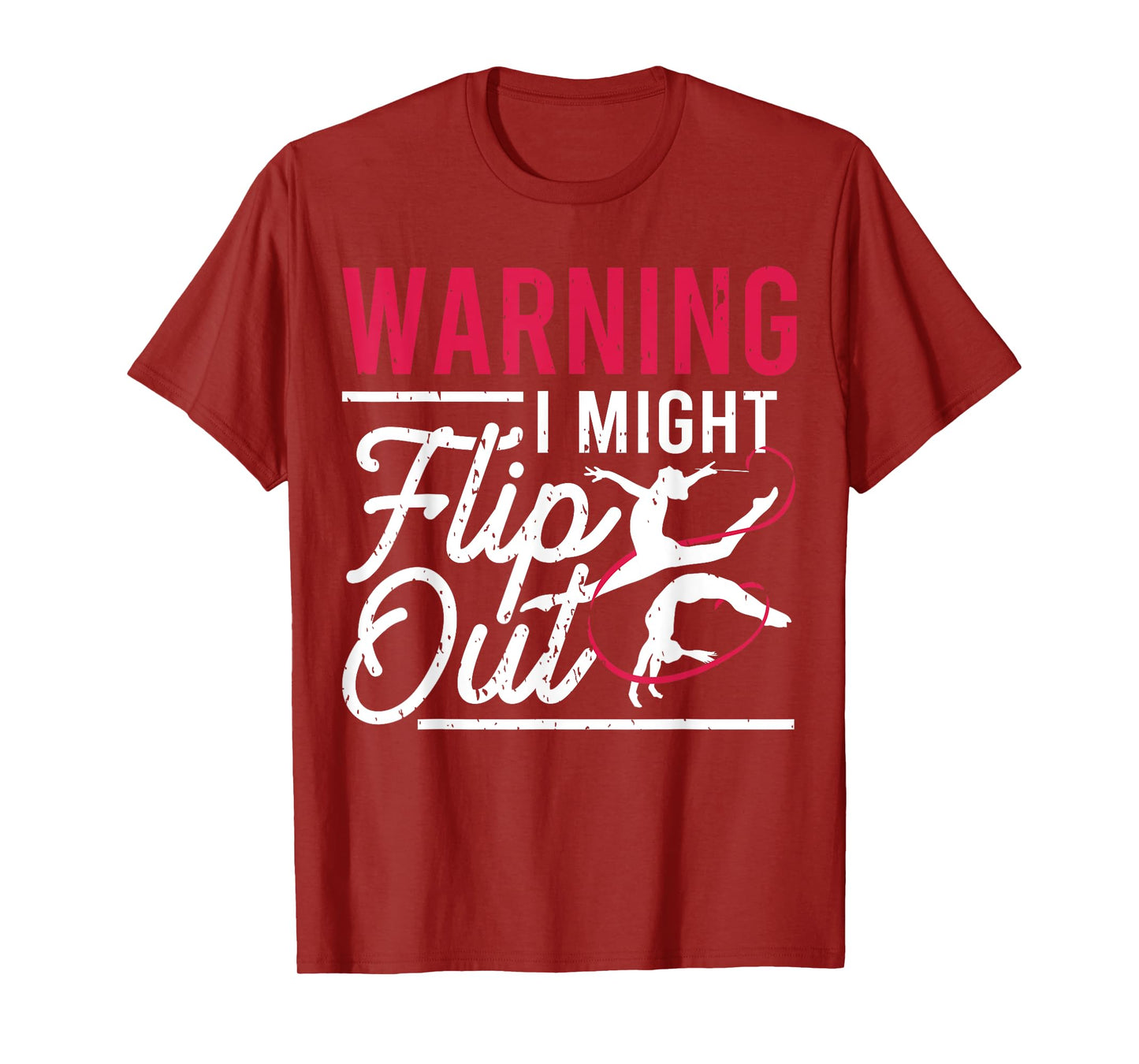 Warning I Might Flip Out Funny Gymnast Gymnastics Pun Outfit T-Shirt