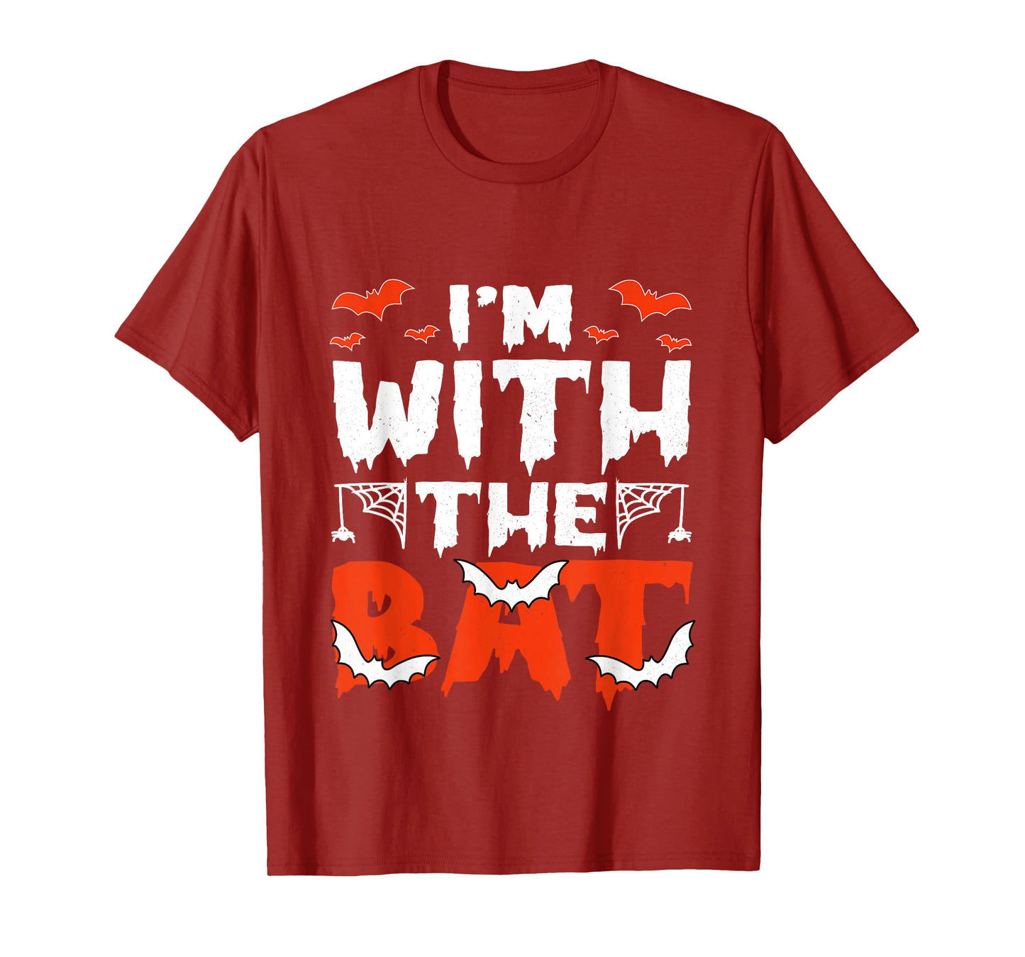 I'm with The Bat Funny Skeleton Halloween Matching Couple T-Shirt