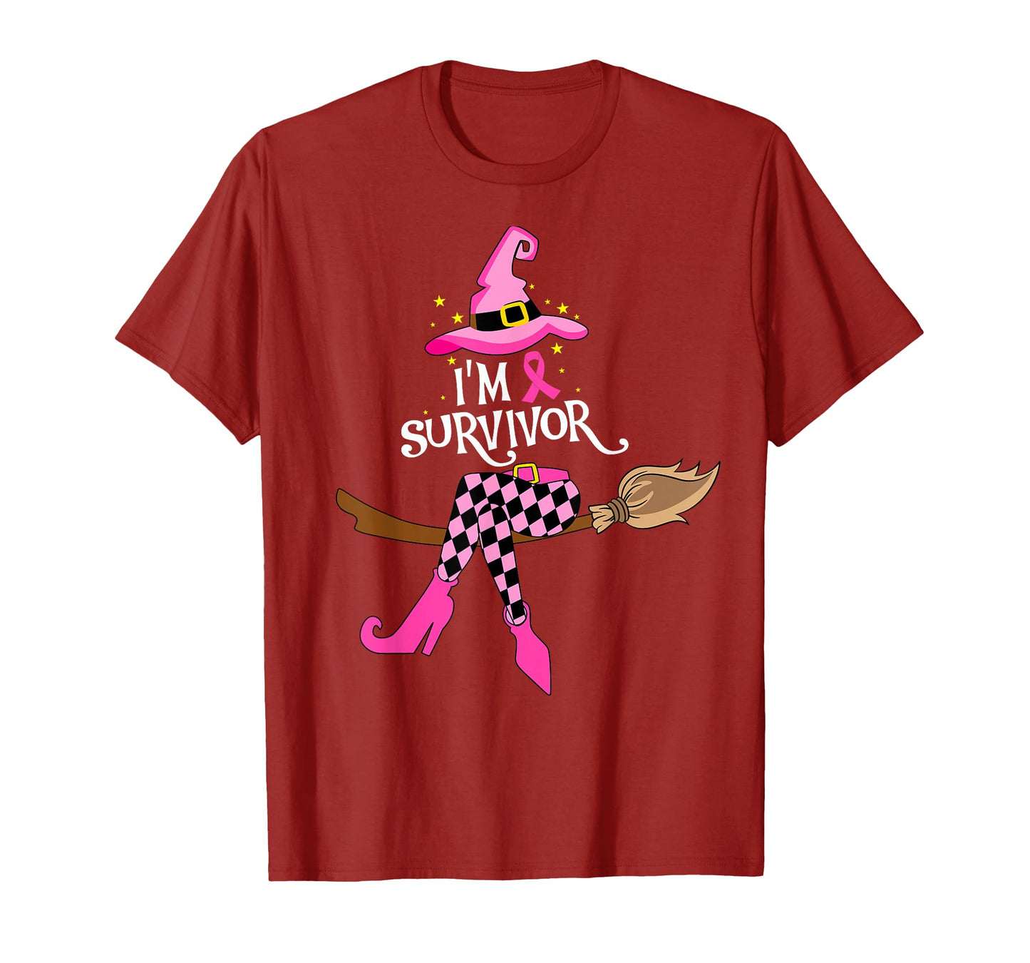 Halloween Witch I'm A Survivor Breast Cancer Warrior Women T-Shirt