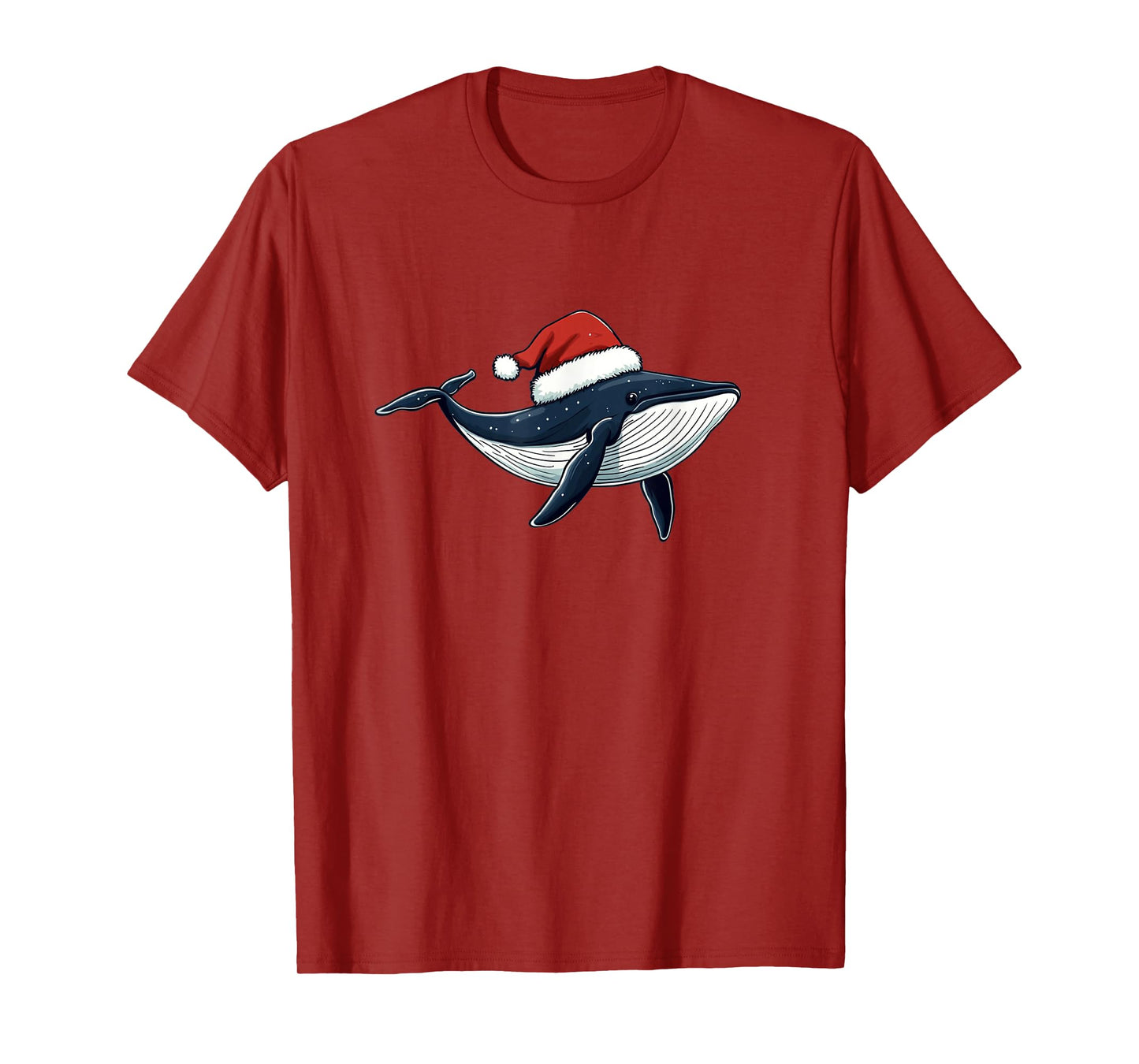 Jolly Whale with Santa Hat for a Festive Holiday Feel T-Shirt