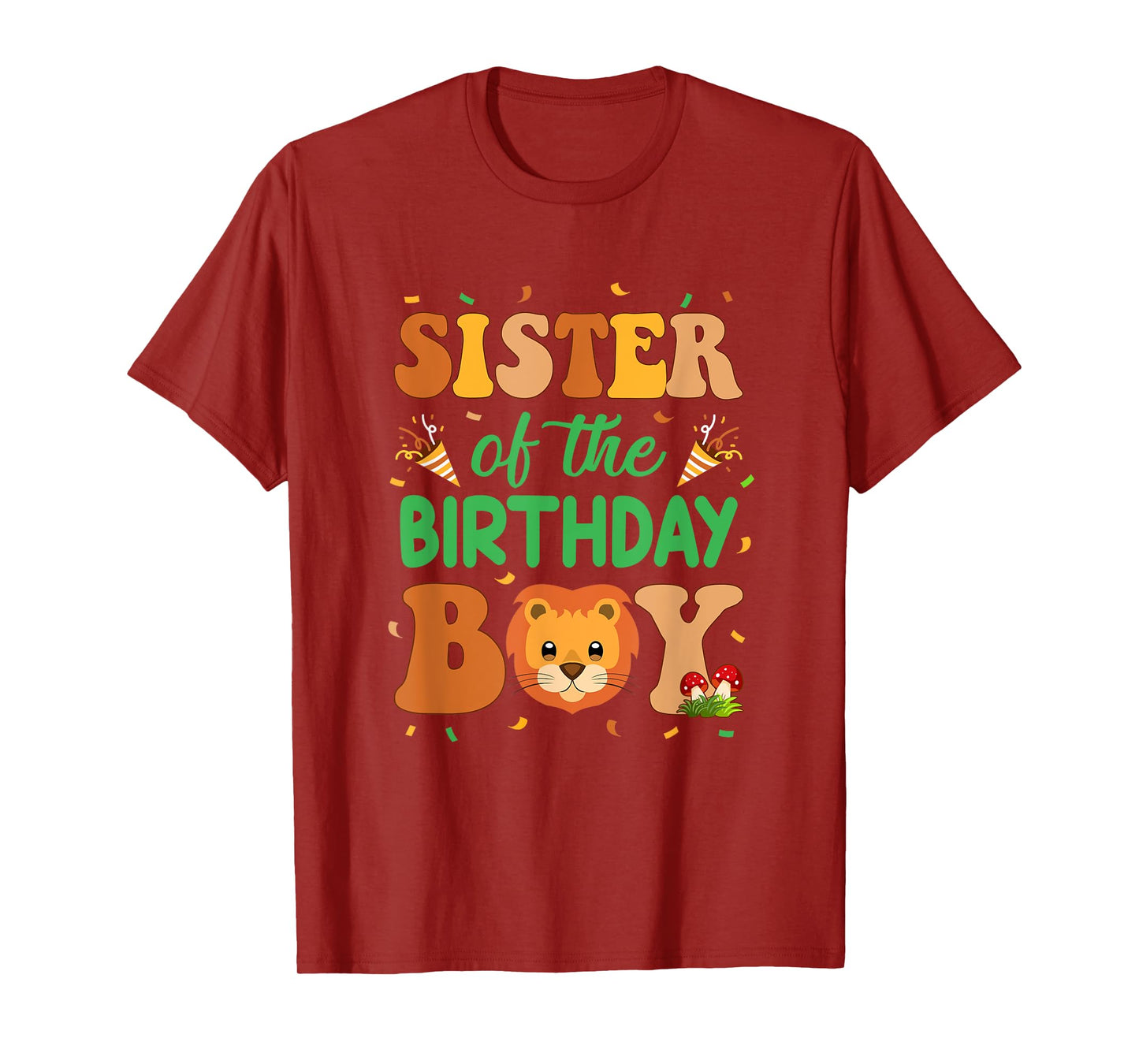 Sister Of The Birthday Boy Lion Family Party Decorations T-Shirt