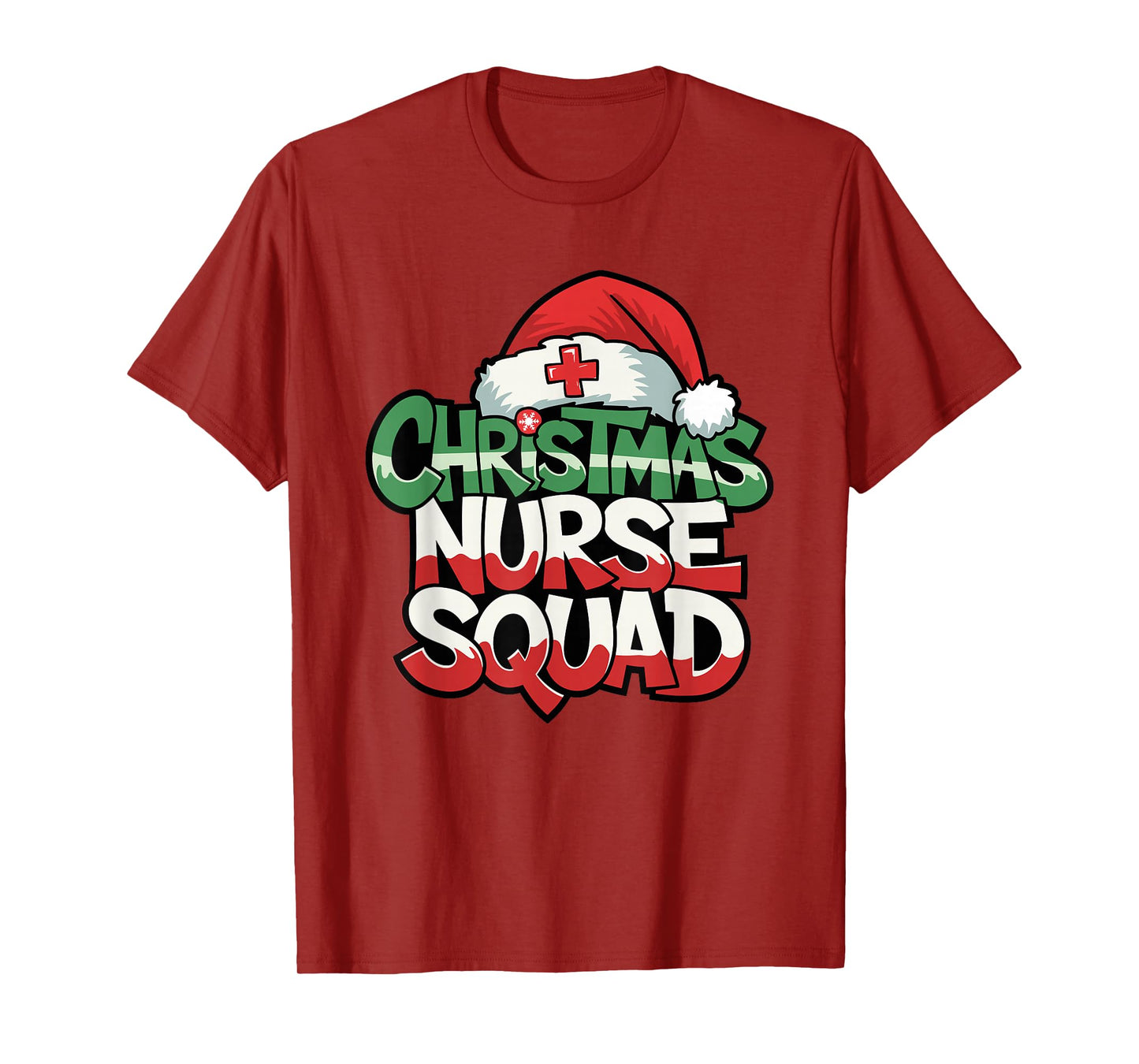 Nurse Christmas Squad Santa Hat Matching Medical Crew T-Shirt