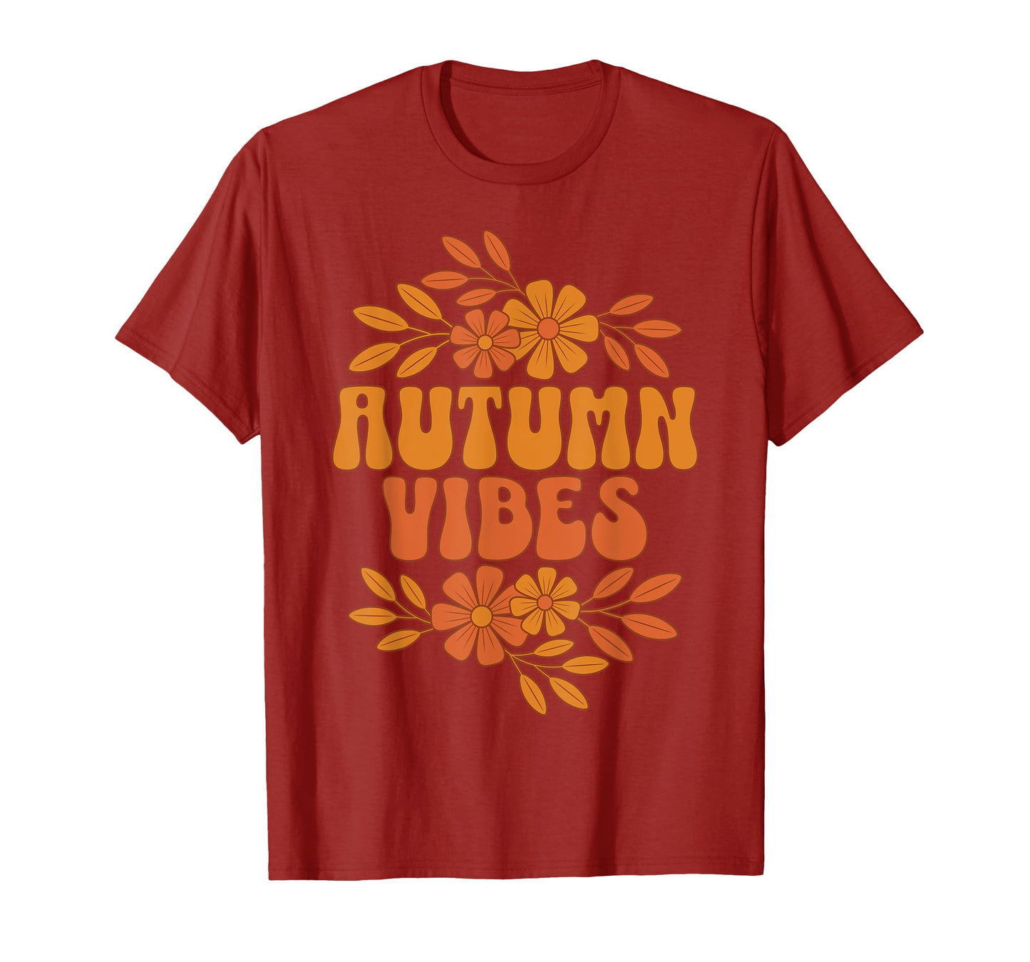 Autumn Vibes Women Men Kids Groovy Floral Retro Fall Graphic T-Shirt