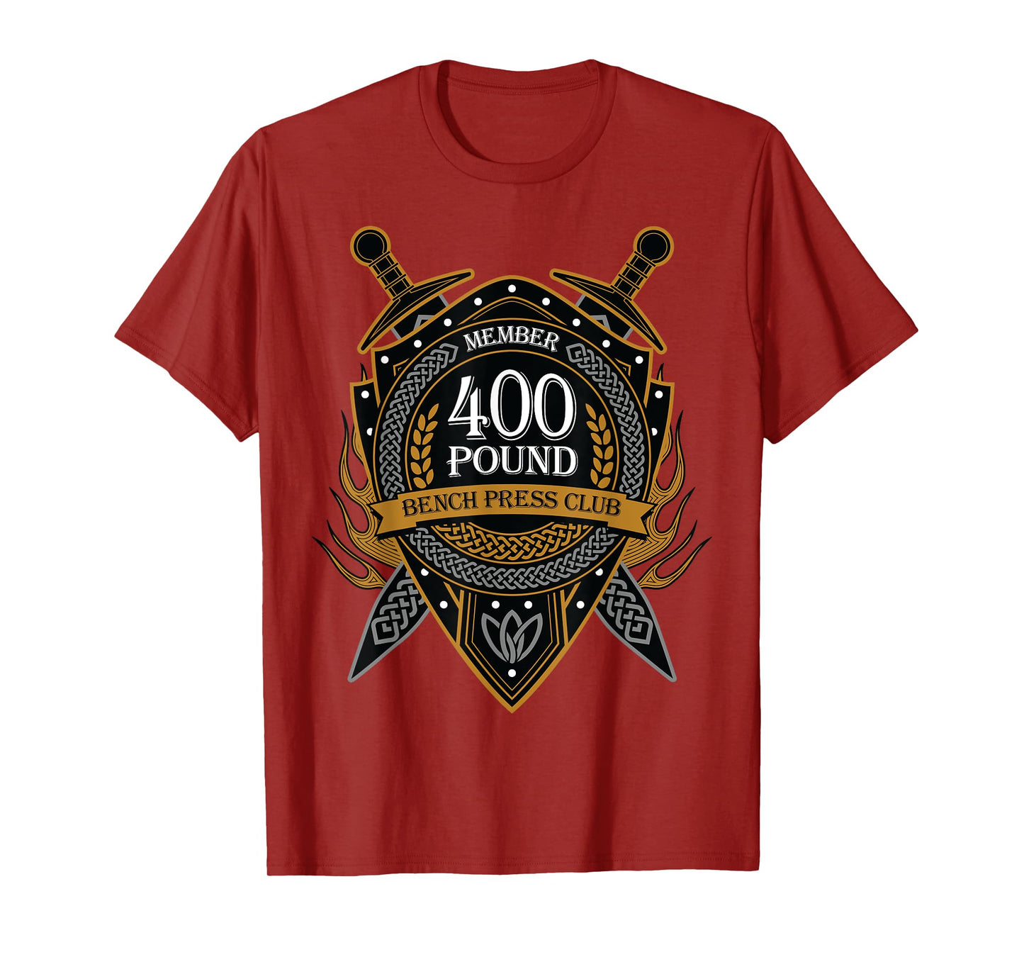 400 Pound Bench Press Club Member Celtic Shield Men Women T-Shirt