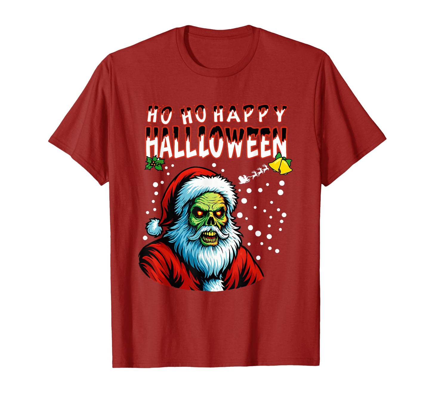 Zombie Ho Ho Happy Halloween Santa T-Shirt