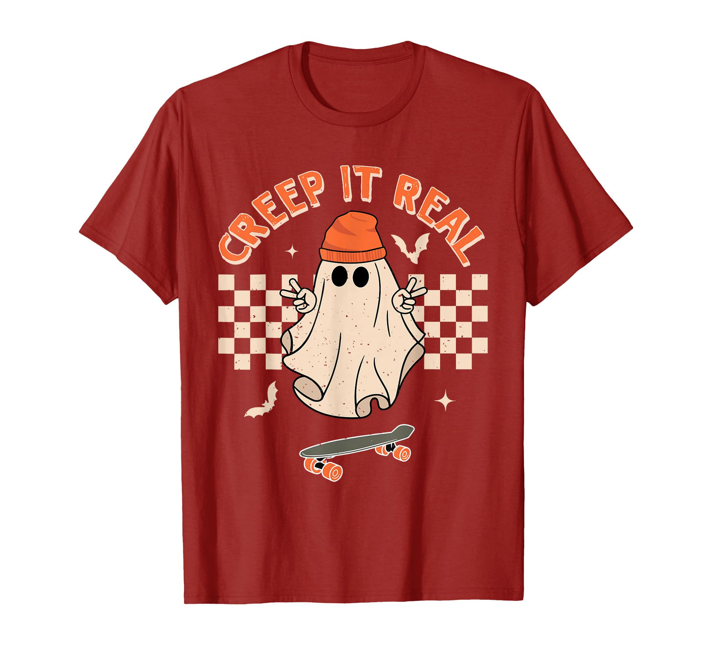 Creep It Real Funny Ghost Halloween Toddler Kid Ghost Boys T-Shirt