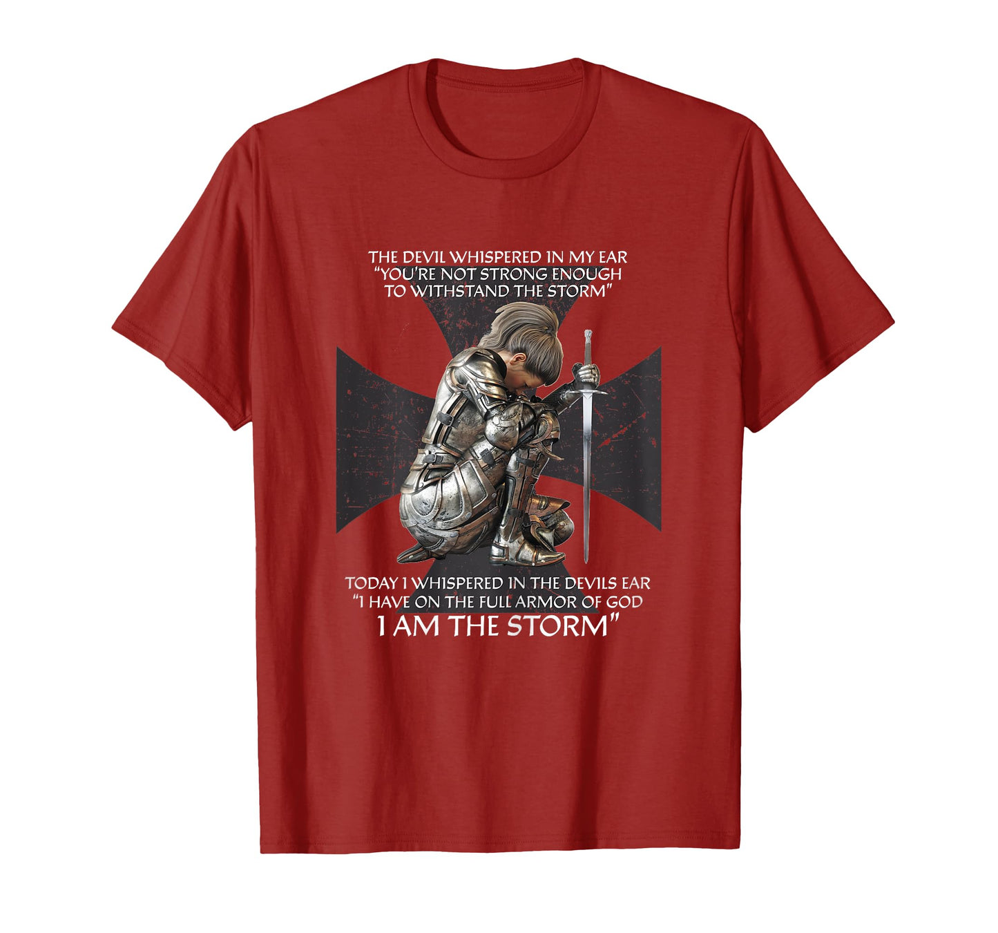 Distressed I Am The Storm Armor of God Christian Graphic T-Shirt