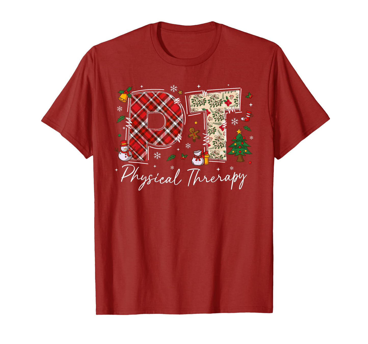 Retro Physical Therapy PTA DPT PT Santa Christmas PT Squad T-Shirt