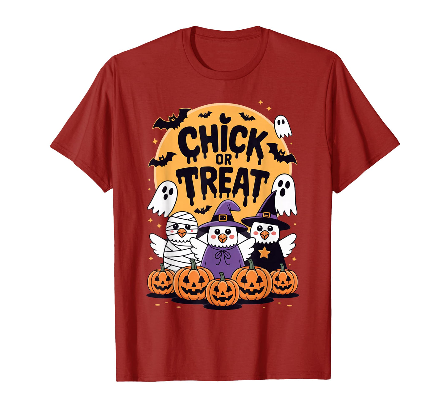 Funny Design Chicken Chick or Treat Halloween Costume Party T-Shirt