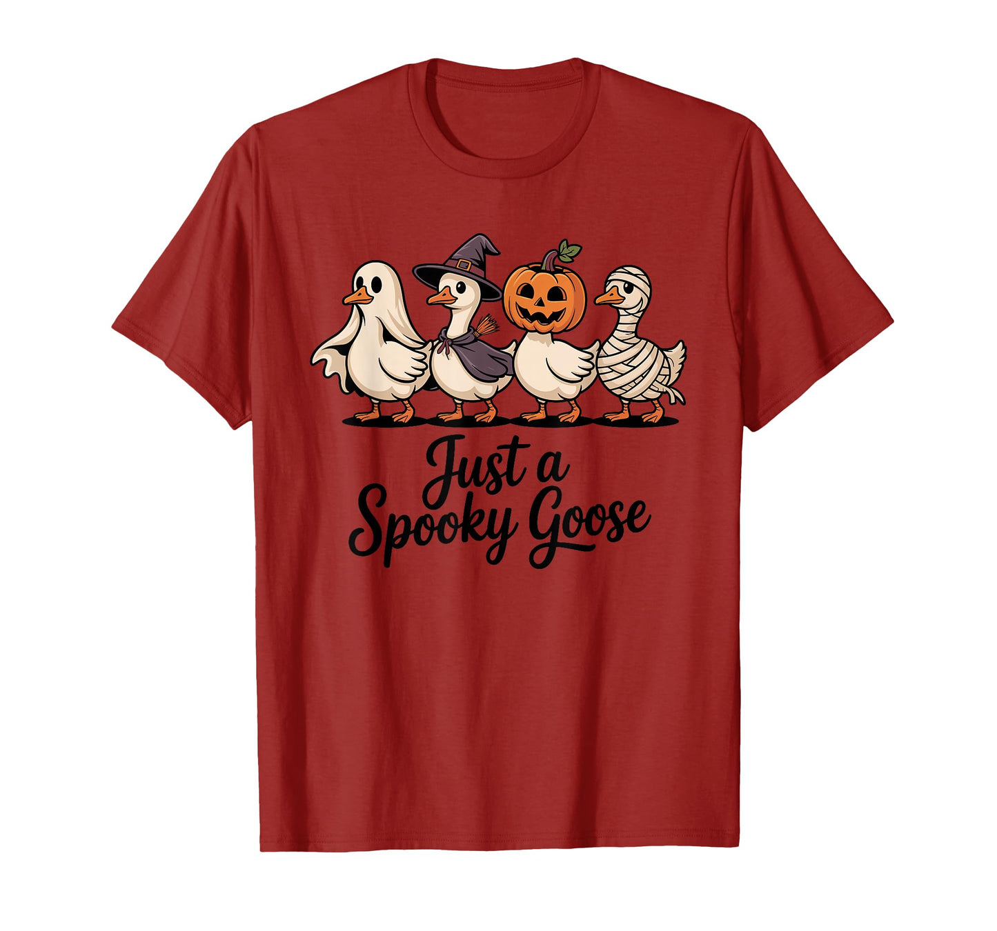Just a Spooky Goose Halloween Funny Goose Lover T-Shirt
