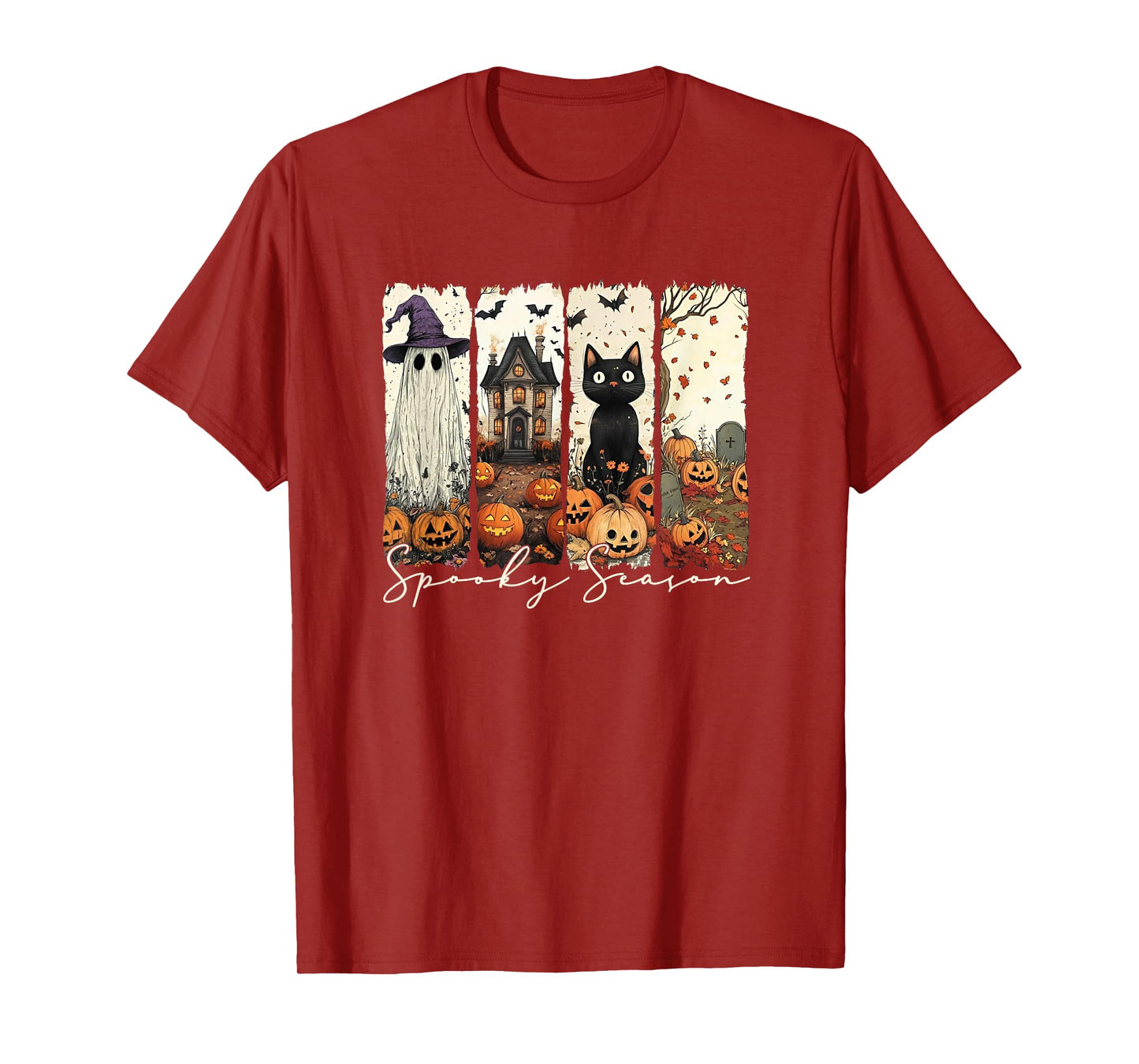 Spooky Season Retro Happy Halloween Ghost Women Toddler Girl T-Shirt