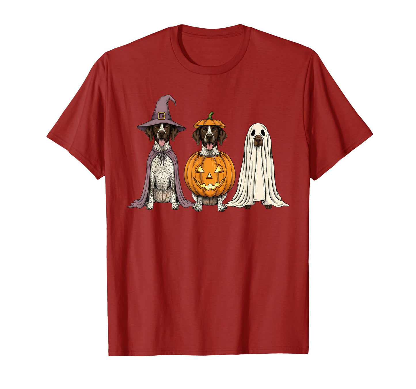 Spooky Ghost German Shorthaired Pointer Pumpkin Halloween T-Shirt