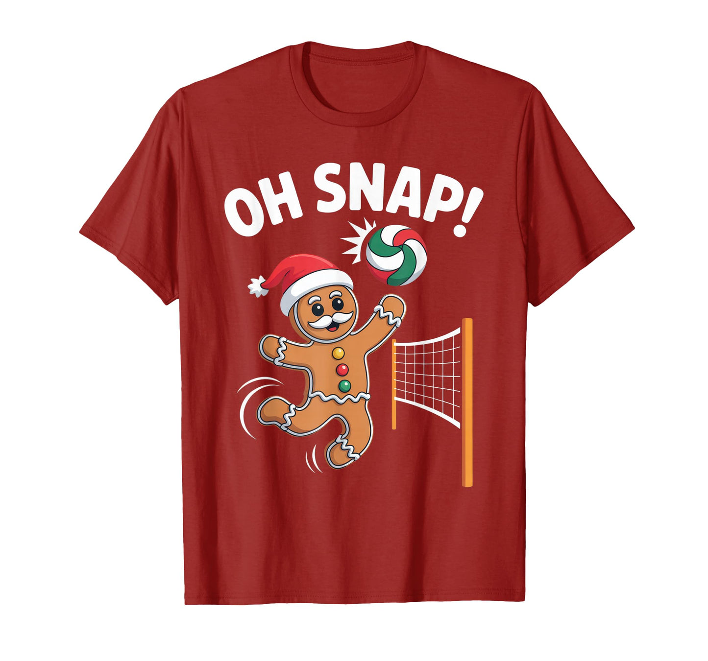 Oh Snap Volleyball Gingerbread for Christmas Enthusiasts T-Shirt