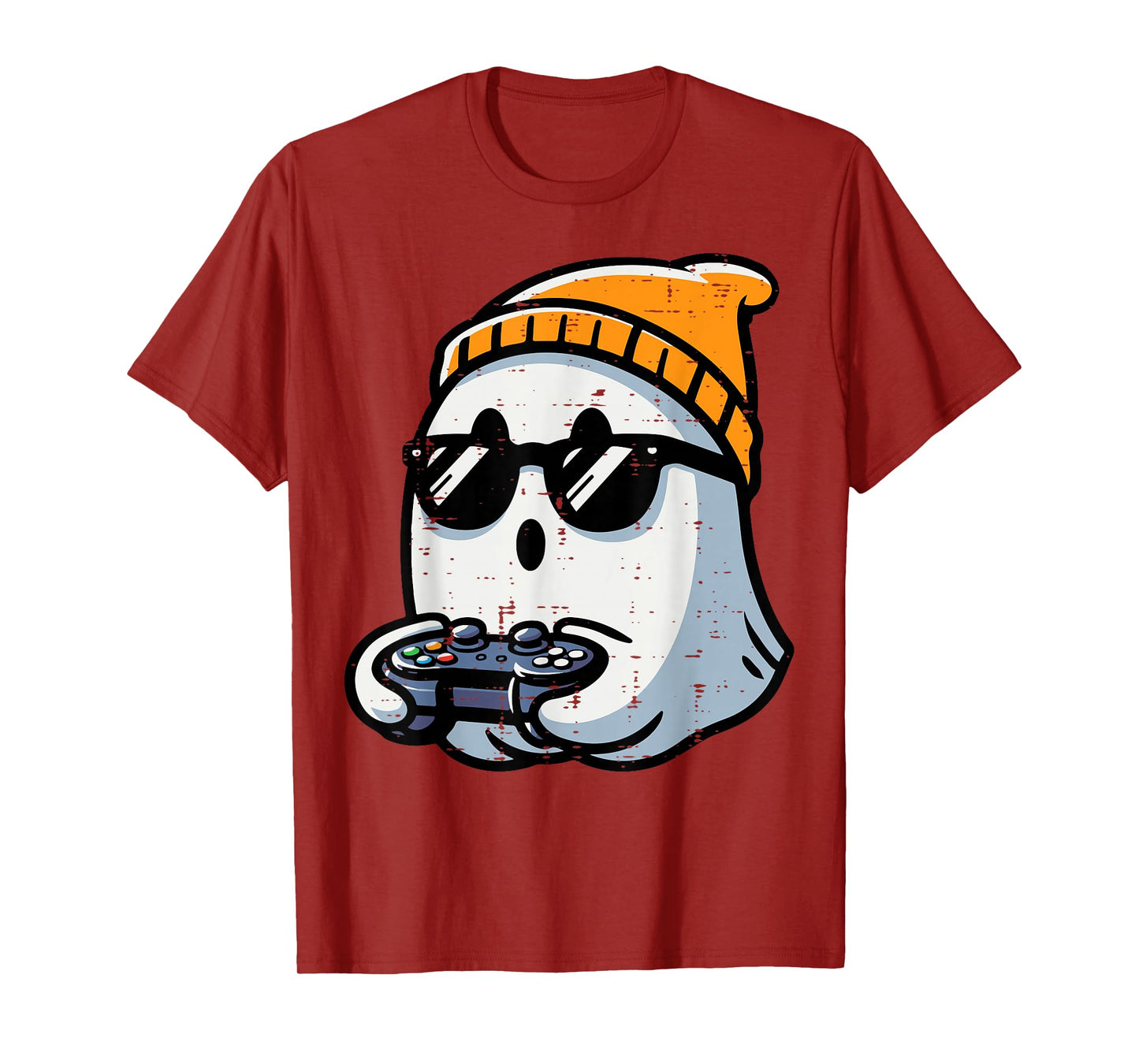 Ghost Video Gamer Gaming Halloween Men Boys Kids Teen Youth T-Shirt