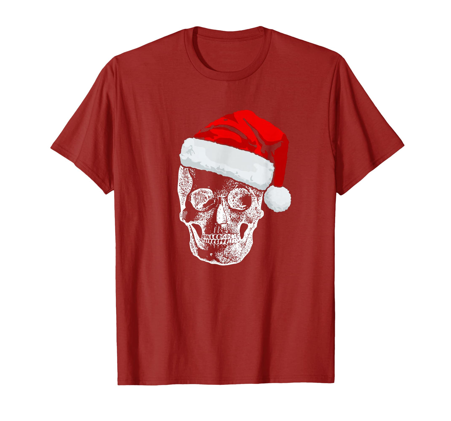 Funny Skull Santa Christmas Holiday T-Shirt