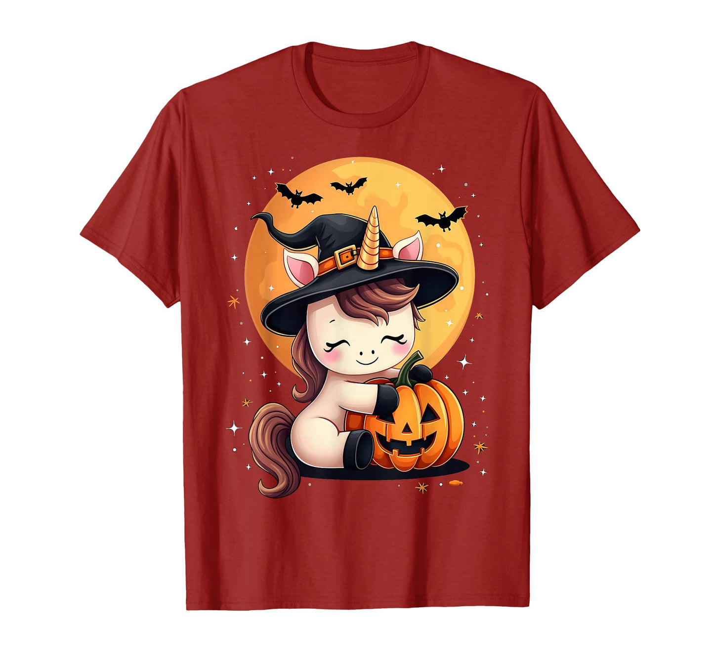 Halloween Unicorn Witch Hat Pumpkin Spooky T-Shirt