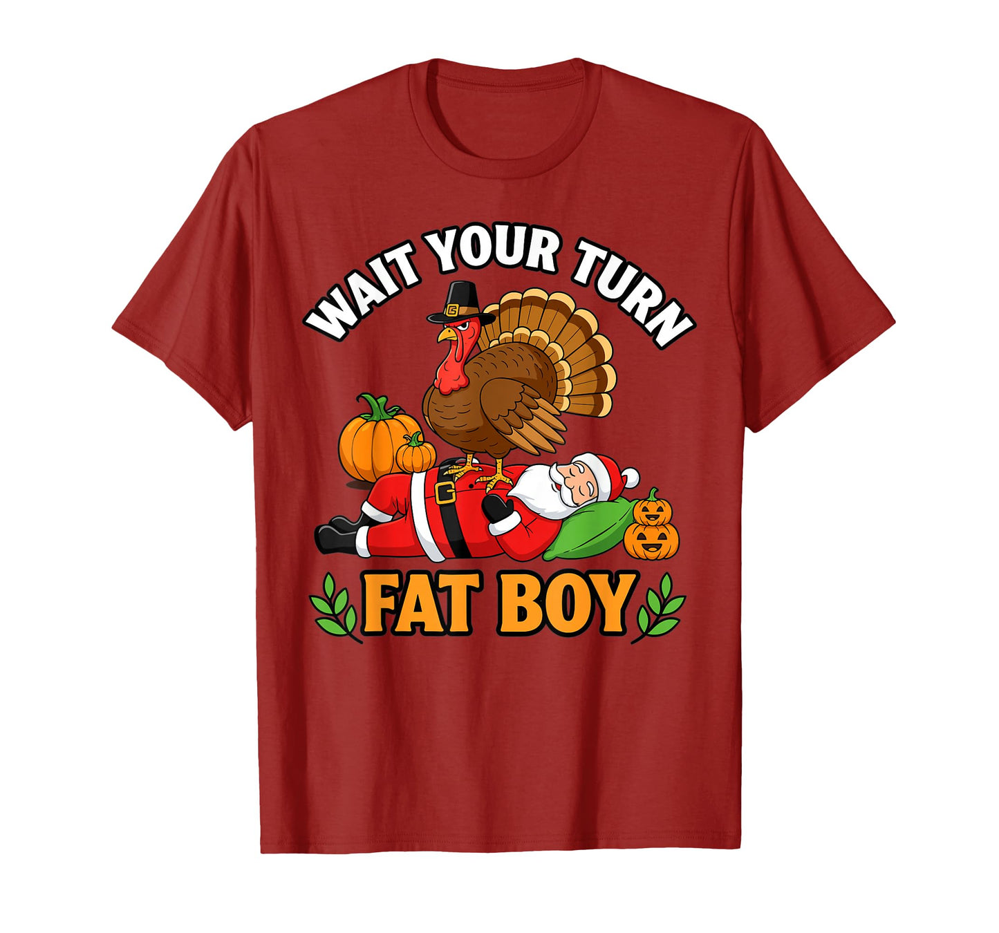 Thanksgiving Turkey Funny Santa Christmas Cartoon T-Shirt